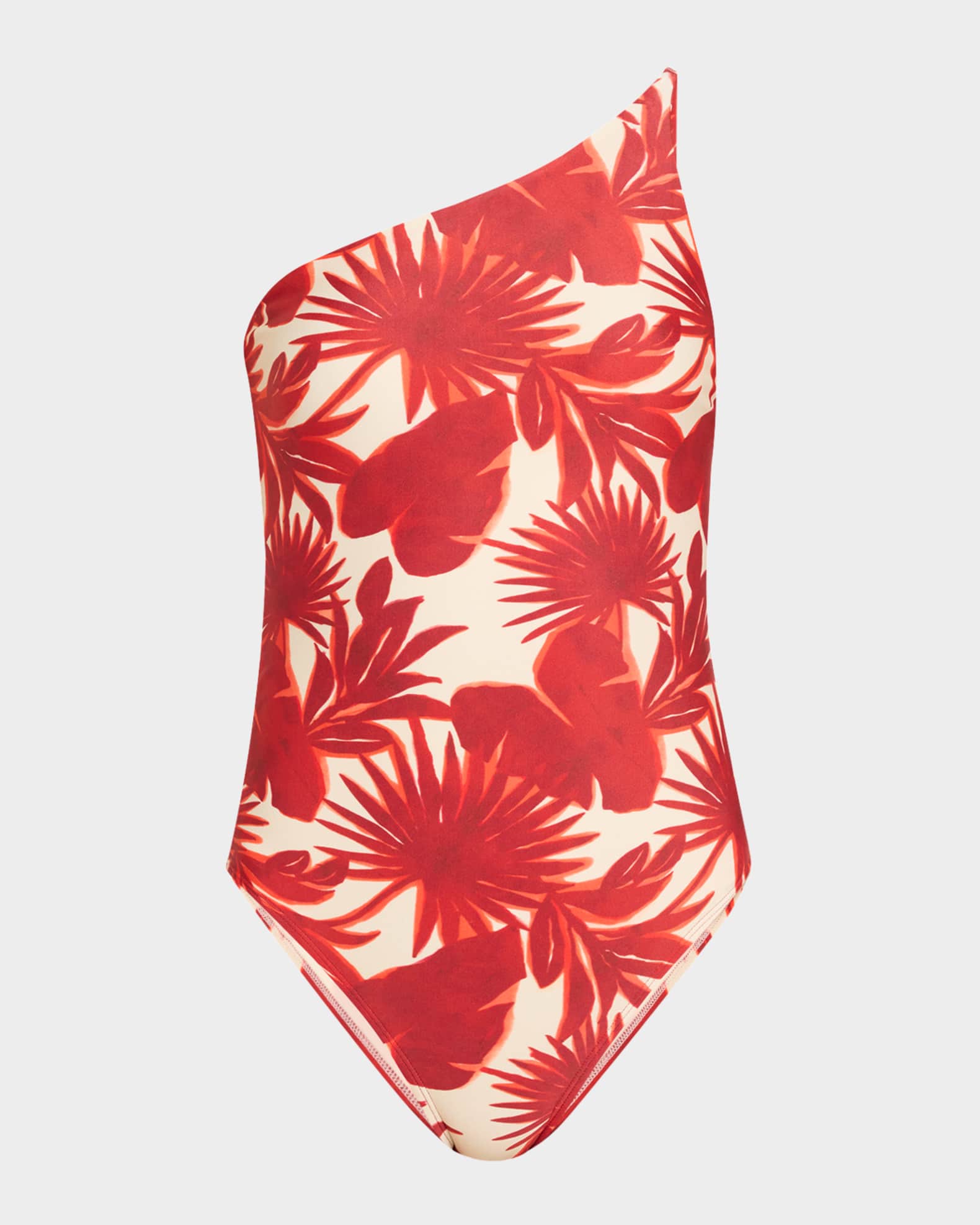 Palm Asymmetric Slim One-Piece Swimsuit 0
