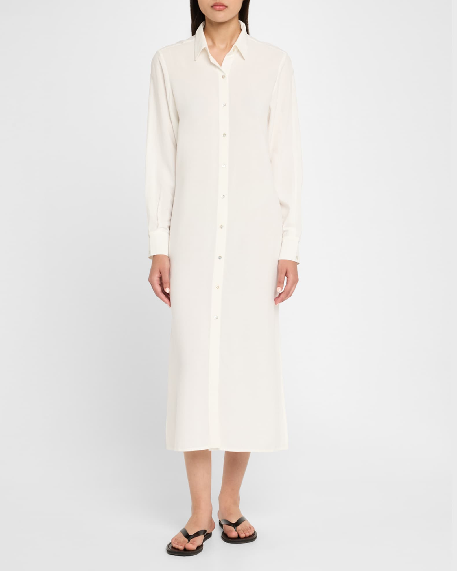 Side-Slit Midi Shirtdress 1