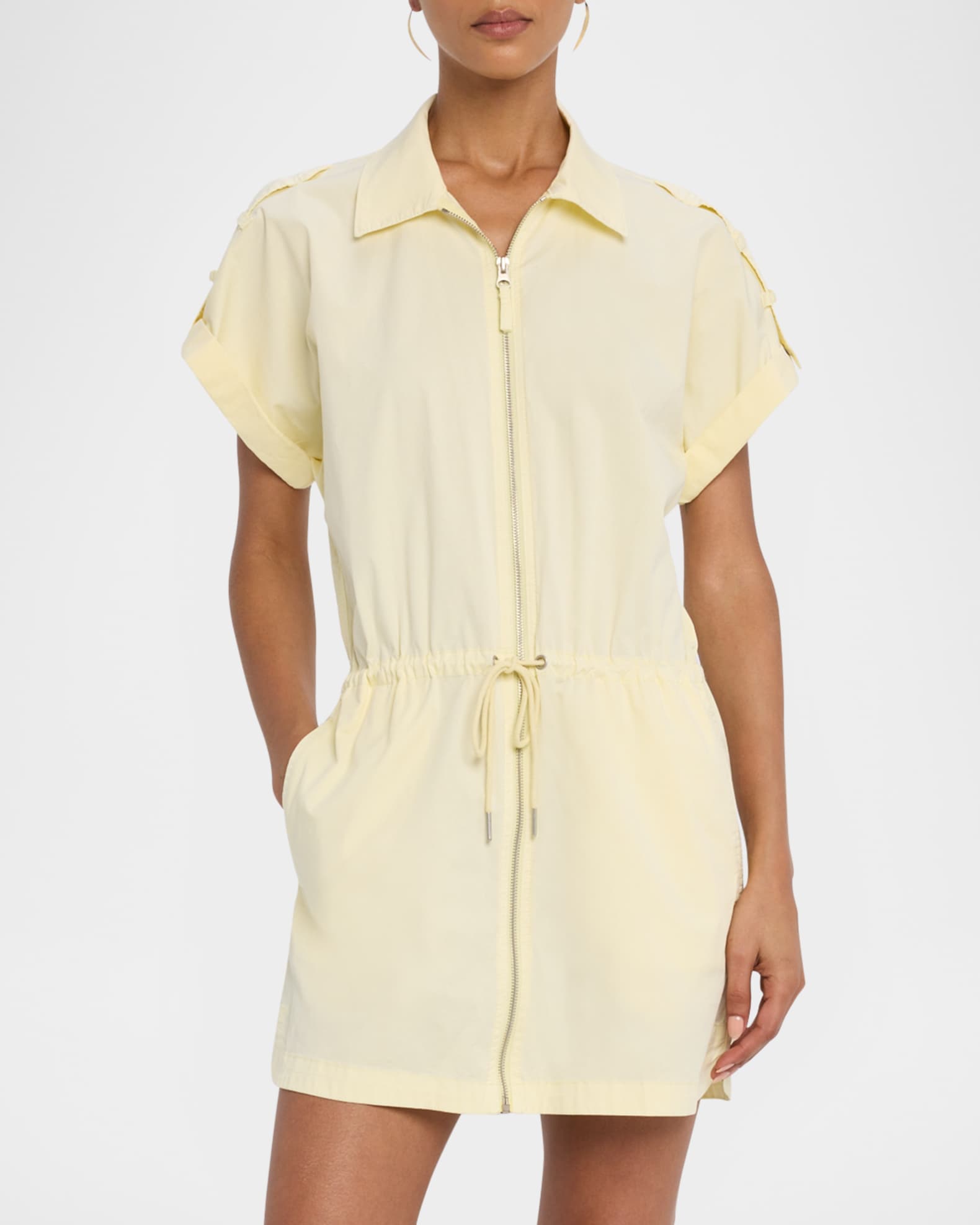 Meg Short-Sleeve Zip-Front Shirtdress  1
