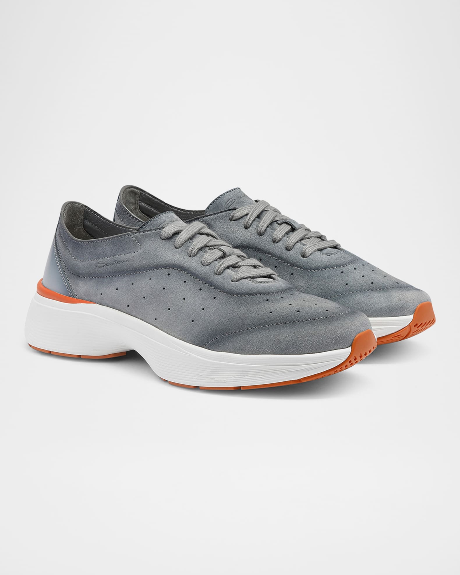 【★完売必至★】Santoni ☆ Bounce スニーカー Santoni Men's Bounce Suede Low-Top Sneakers | Neiman Marcus