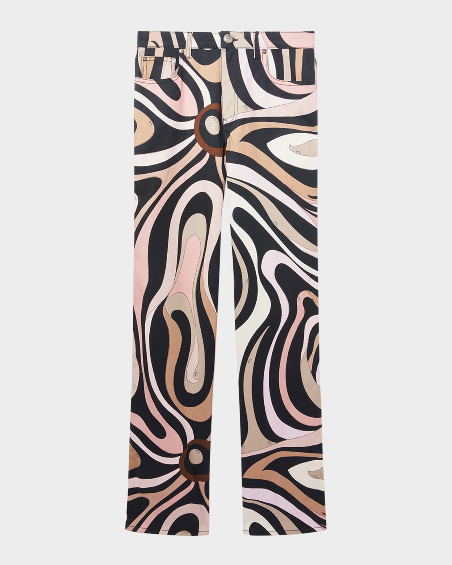 Pucci Marmo-Print Gabardine Stretch Wide-Leg Pants | Neiman Marcus