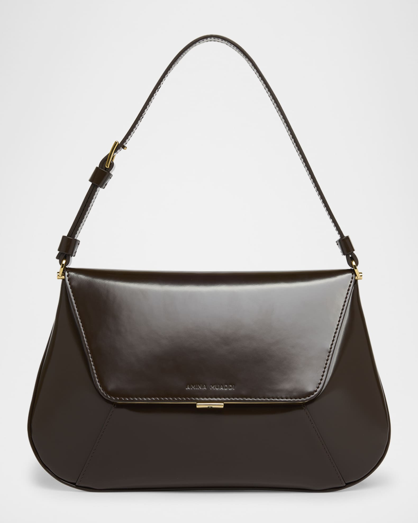 Ami Framed Leather Shoulder Bag 0