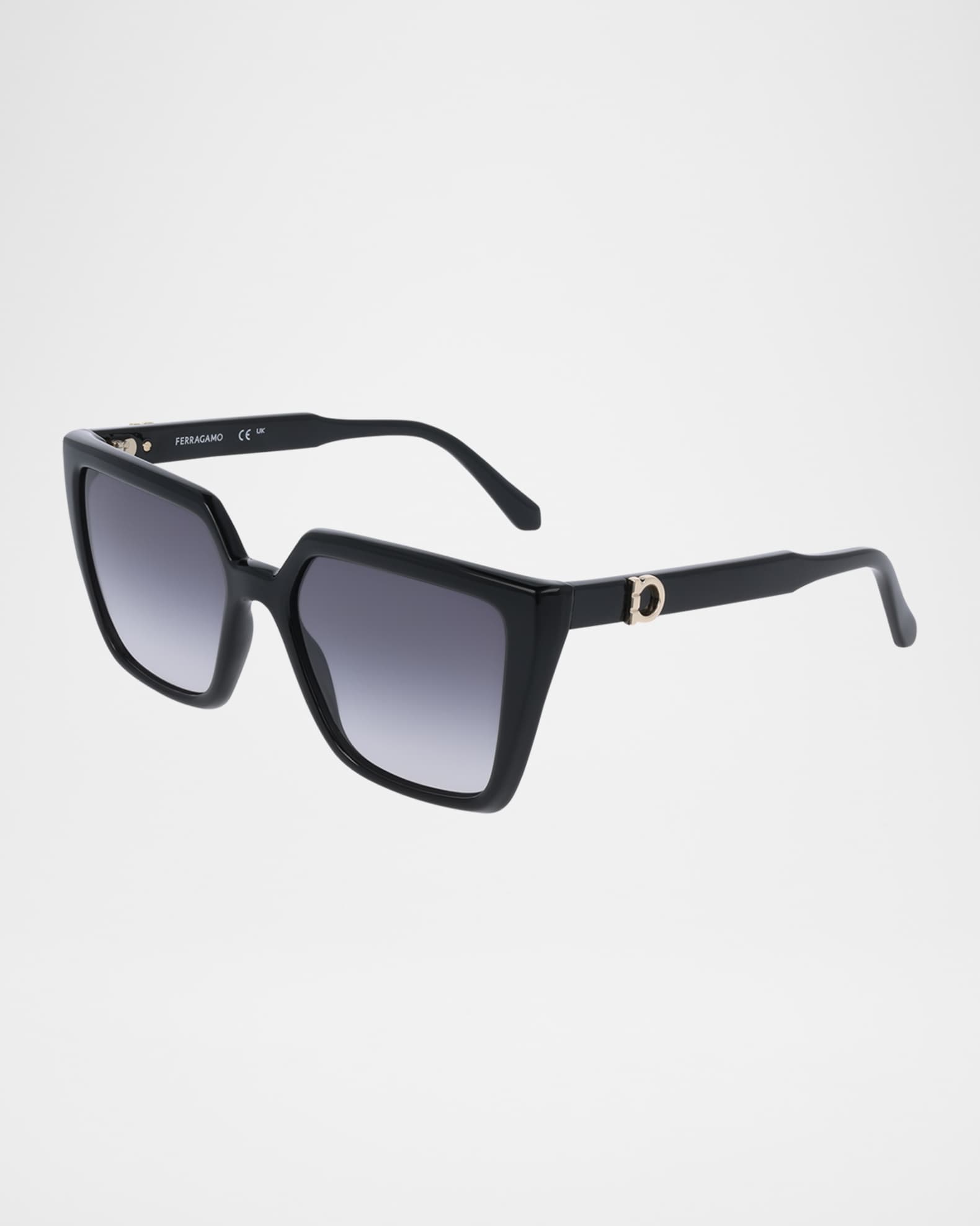 Ferragamo Gancino Square Acetate Sunglasses | Neiman Marcus