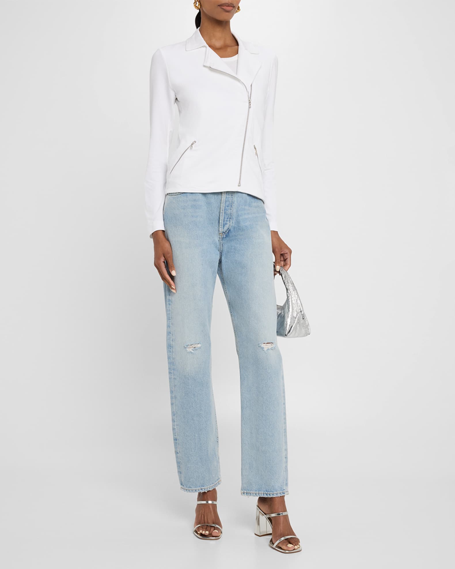 Zip-Front French Terry Moto Jacket 1