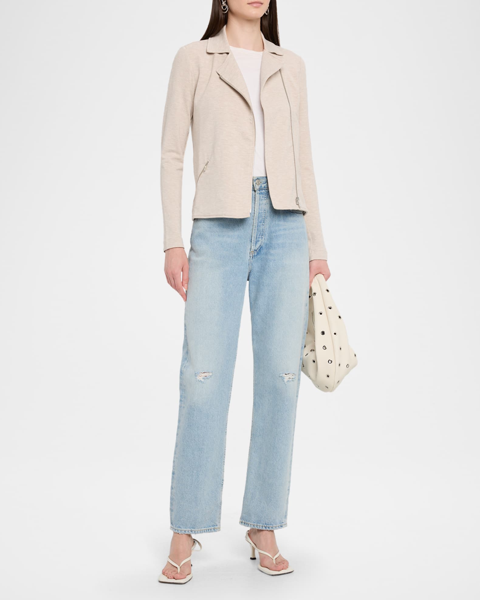 Zip-Front French Terry Moto Jacket 1