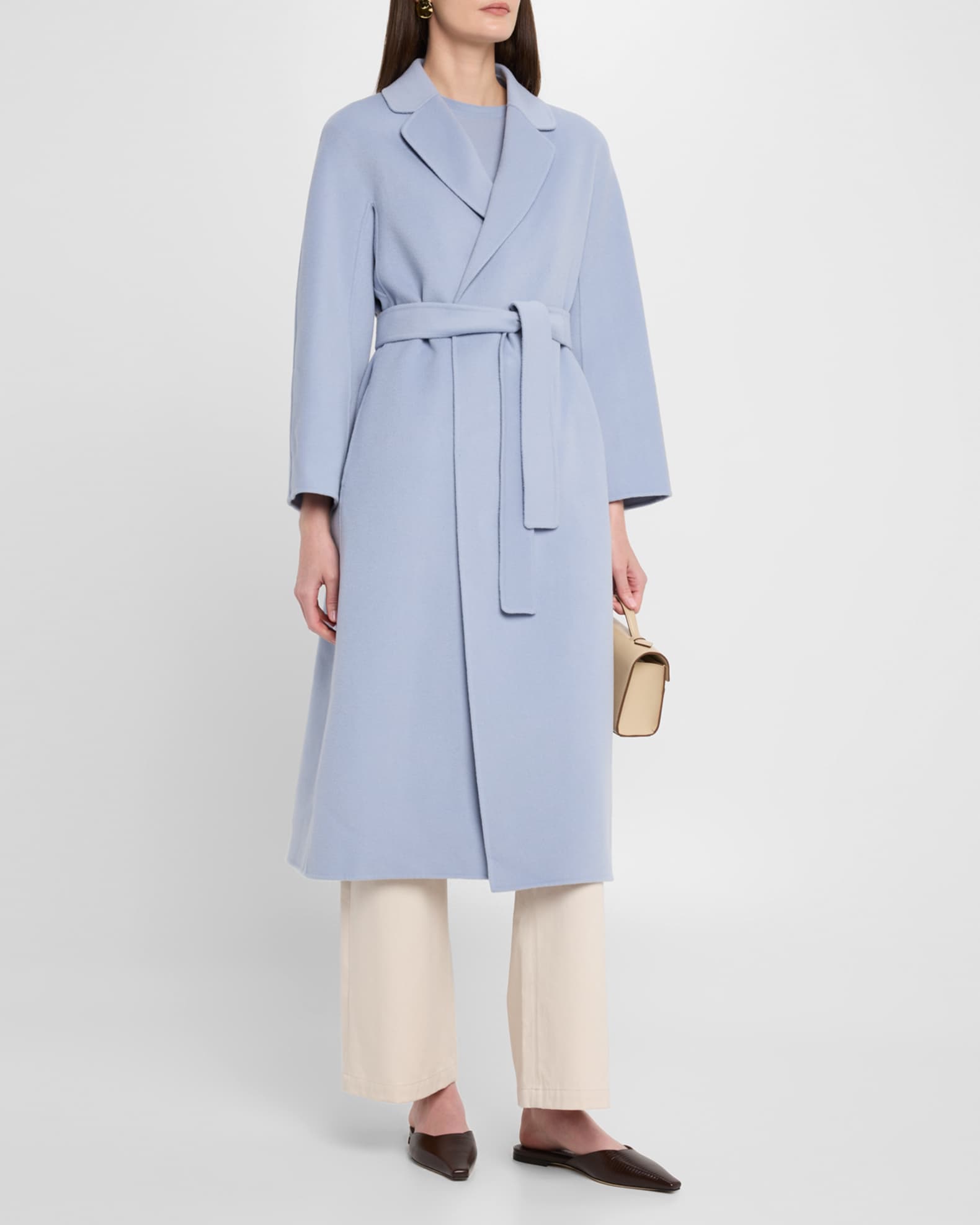 Max Mara Esturia Wool Belted Wrap Coat Neiman Marcus