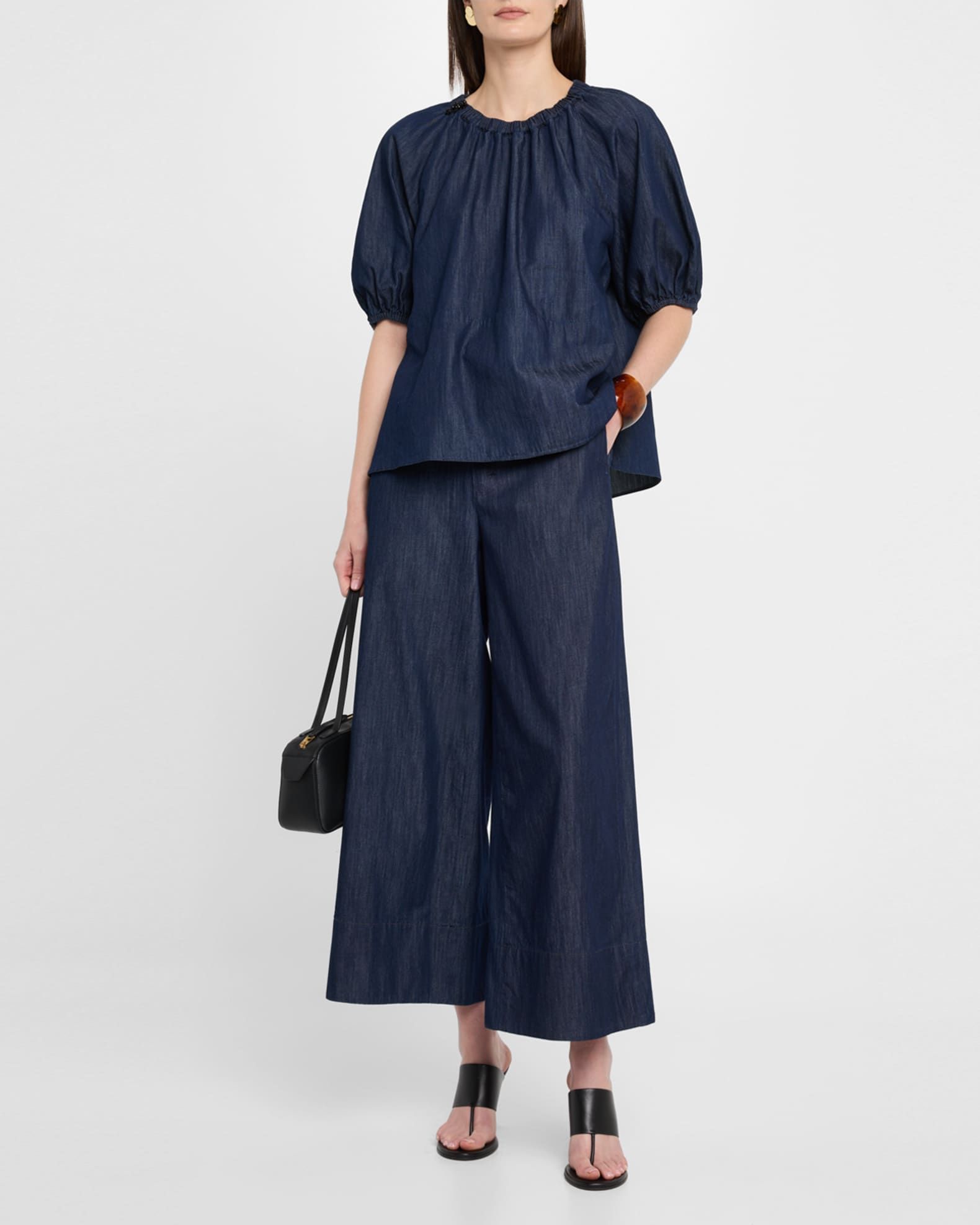 Max Mara Jour Wide-Leg Ankle Pull-on Pants | Neiman Marcus