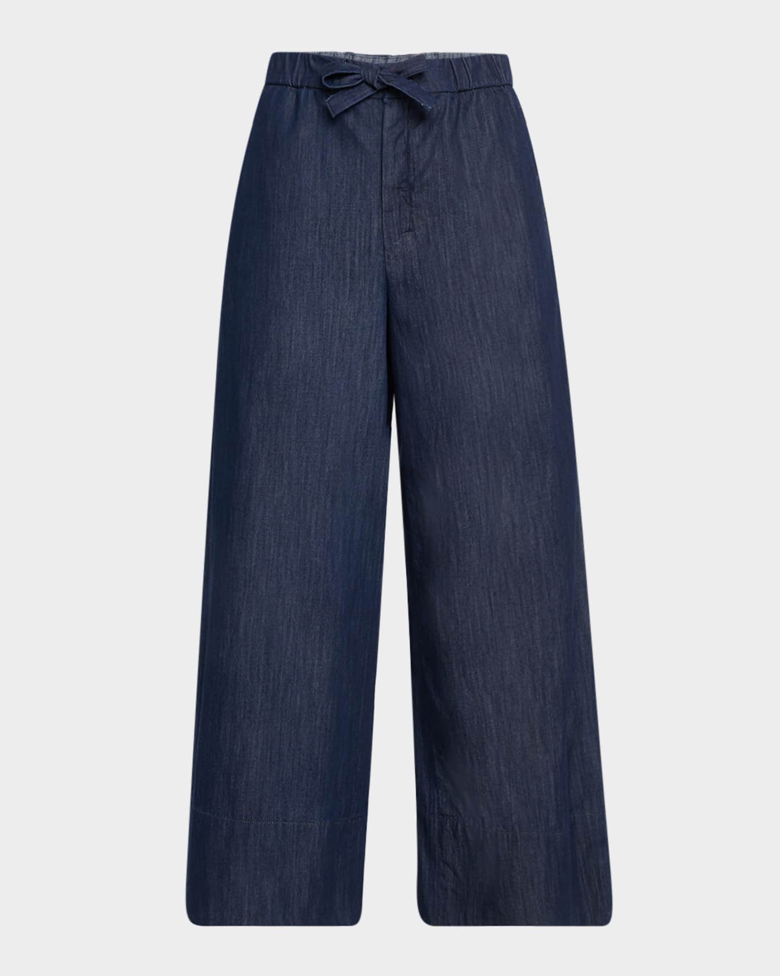 パンツ Max Mara Jour Cotton Trousers Max Mara Jour Wide-Leg Ankle Pull-on Pants | Neiman Marcus