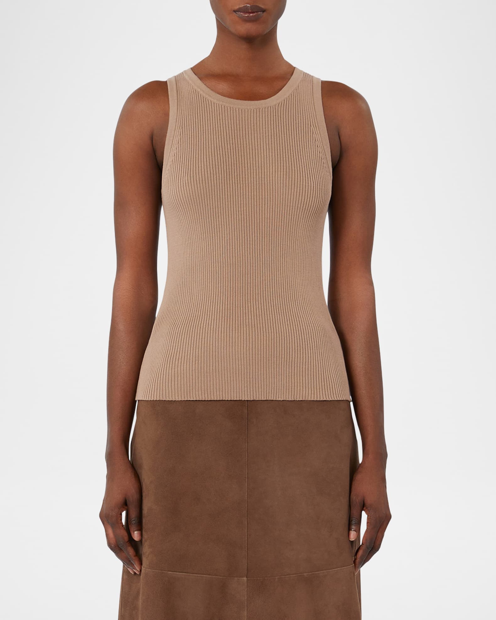 Tシャツ・カットソー MAX MARA PENTOLA TANK TOP IN RIBBED KNIT MAX MARA Pentola Luxurious Top