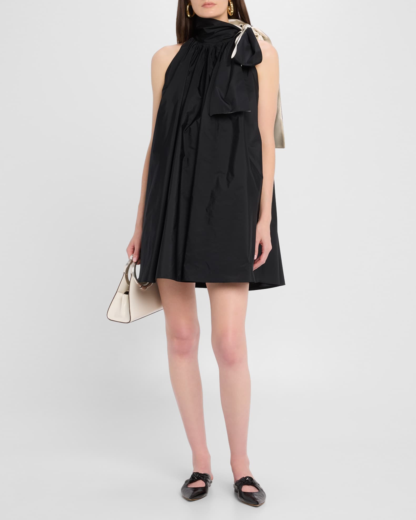 ワンピース MAX MARA Beber taffeta short dress Beber halterneck taffeta minidress in green - Max Mara