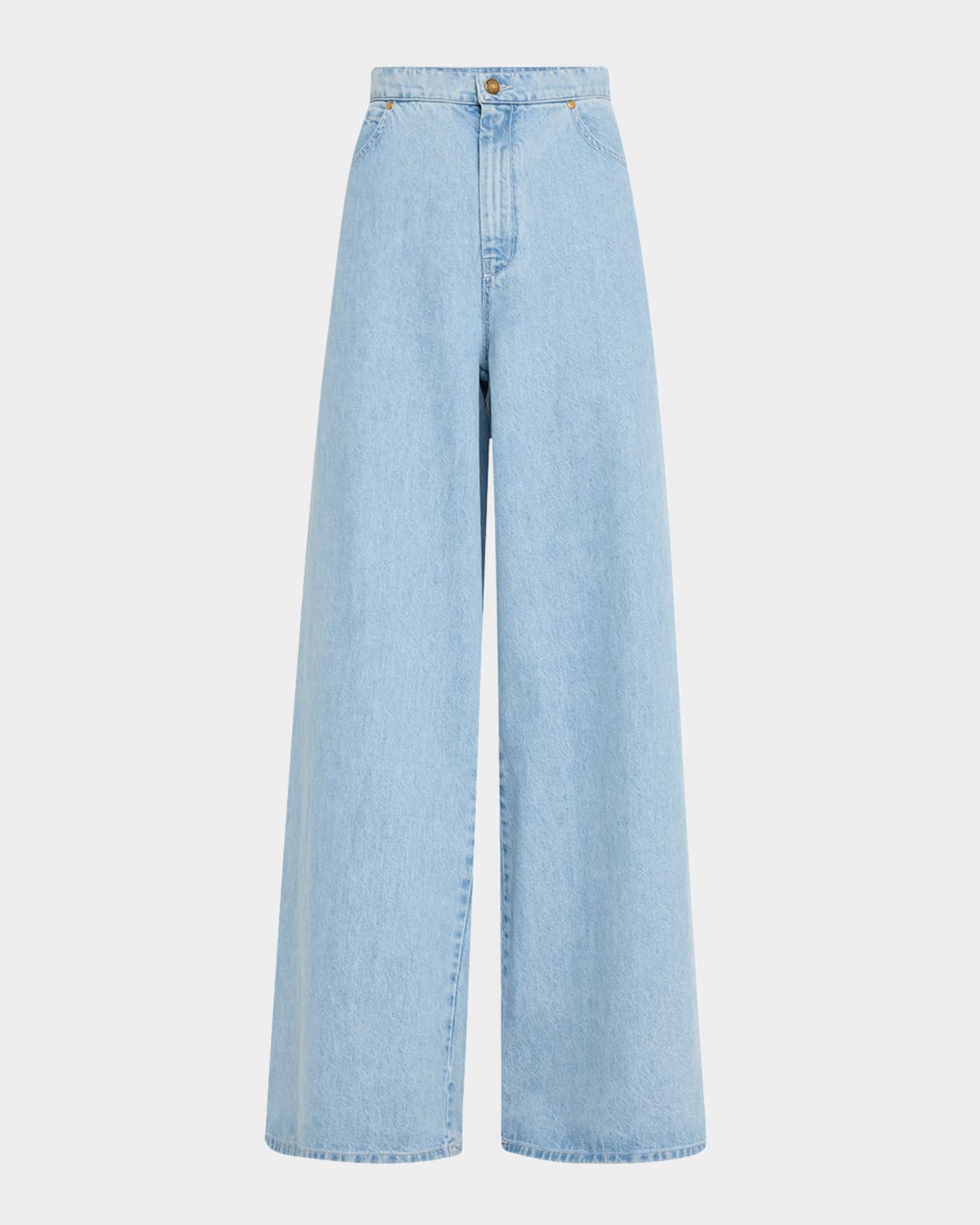 デニム・ジーパン Max Mara AFFARI DENIM PANTS Wide-fit denim jeans, light blue | 