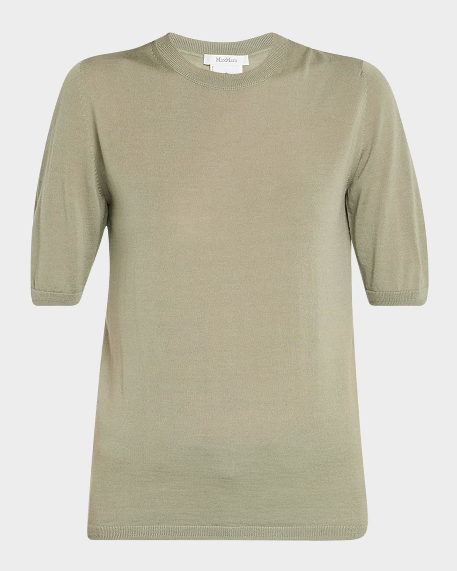MAX MARA GERICO SS KNIT T-SHIRT マックスマーラ ゲリコ SS Max Mara Gerico Short-Sleeve Fine-Knit Sweater | Neiman Marcus