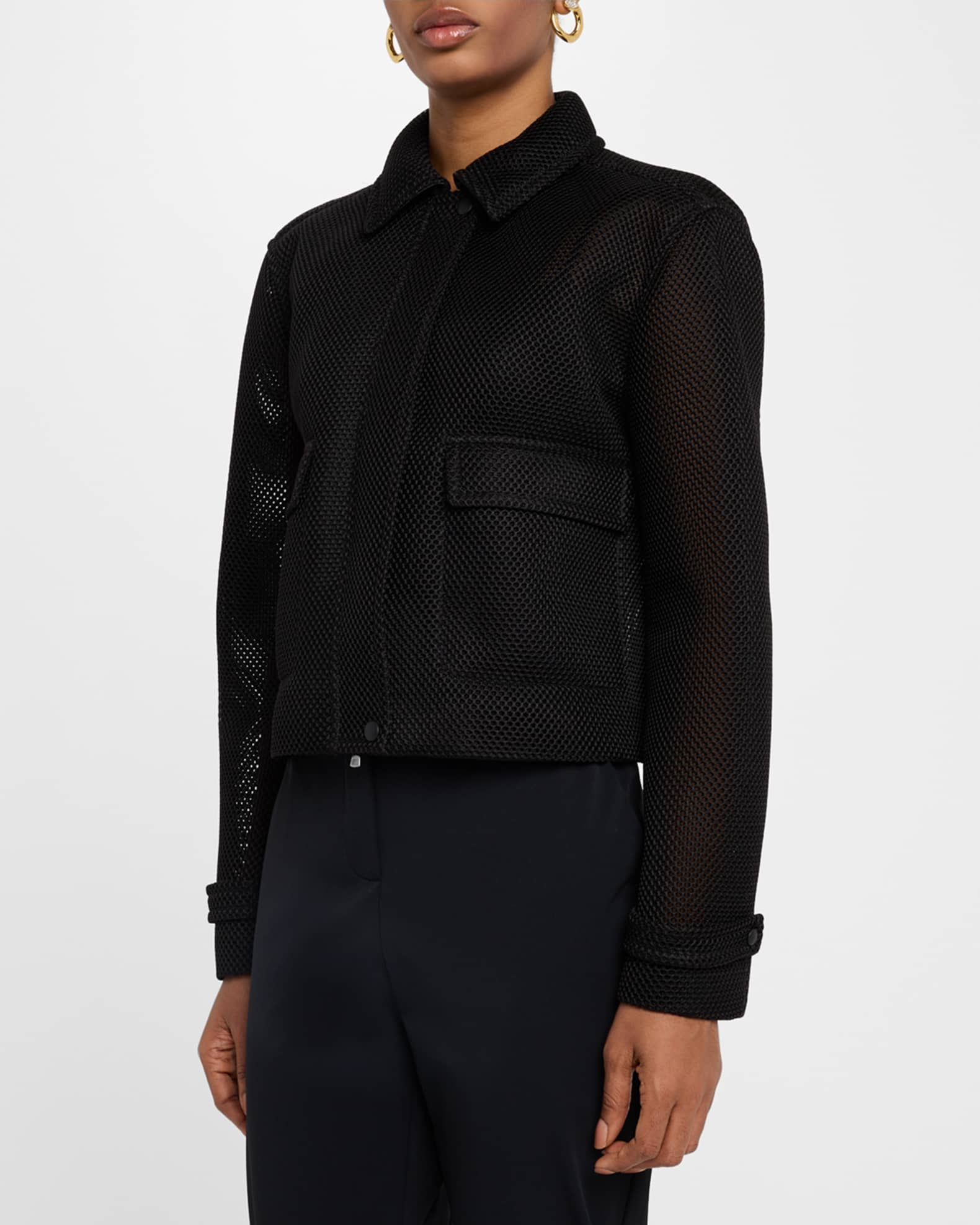 Max Mara Strenna Mesh Zip Jacket | Neiman Marcus