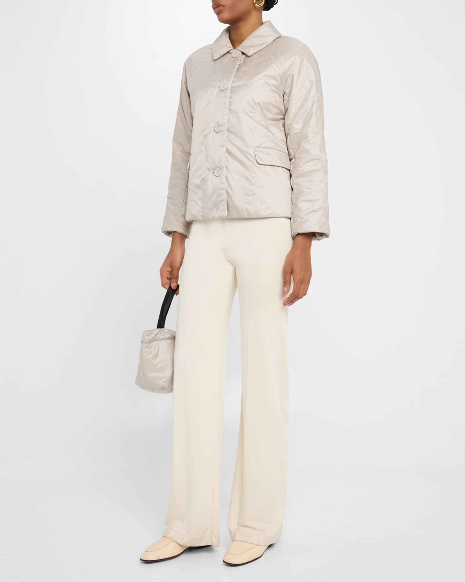 24SS new/Max Mara グリーンジャケット Jacket Beige Max Mara Greens Padded Shirt Jacket | Neiman Marcus
