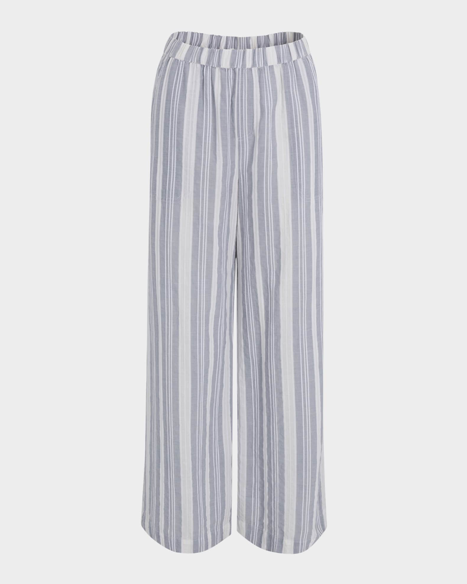 Raegan Striped Linen-Blend Pants 0