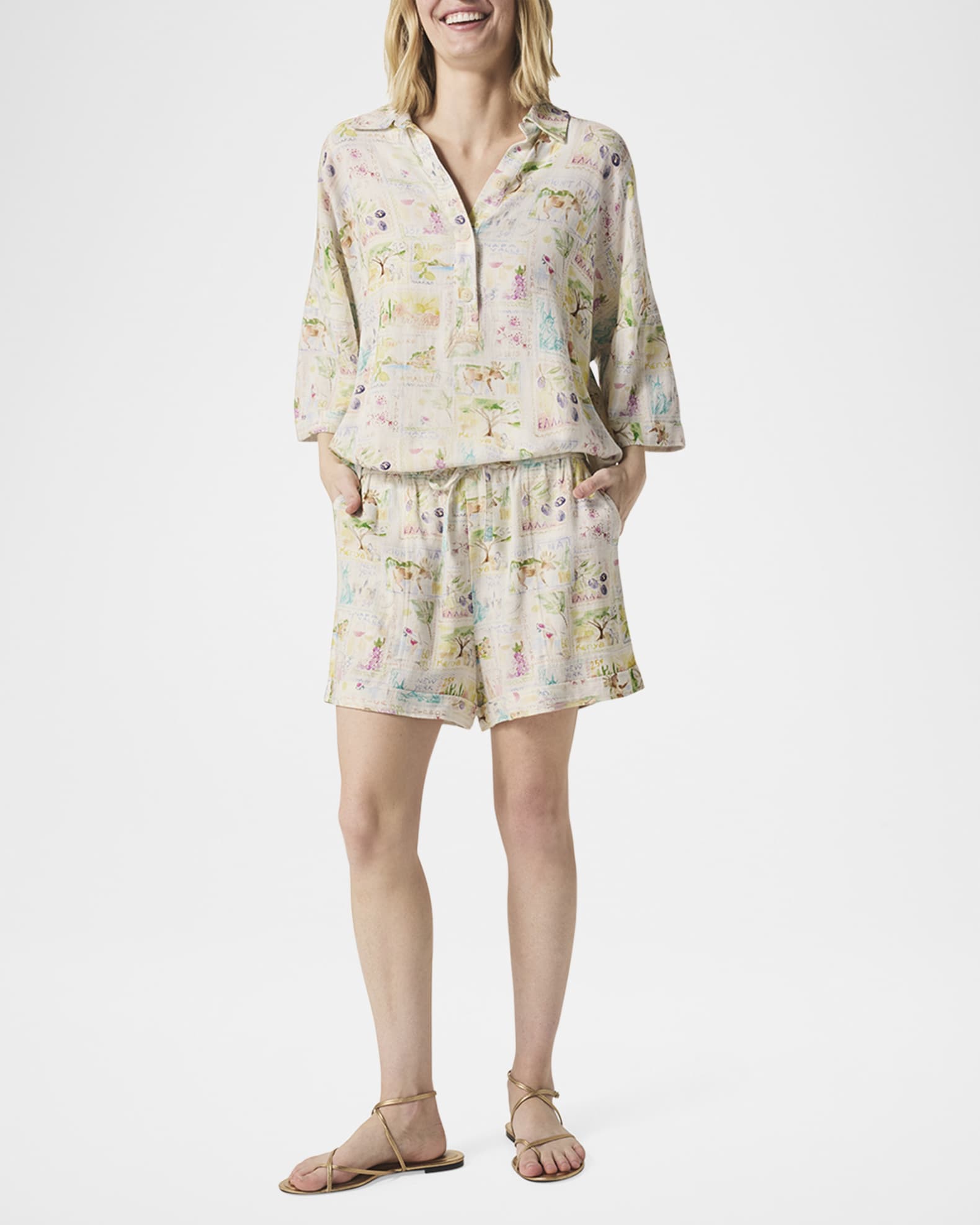 Coastal Postcard Linen-Blend Shirt 1