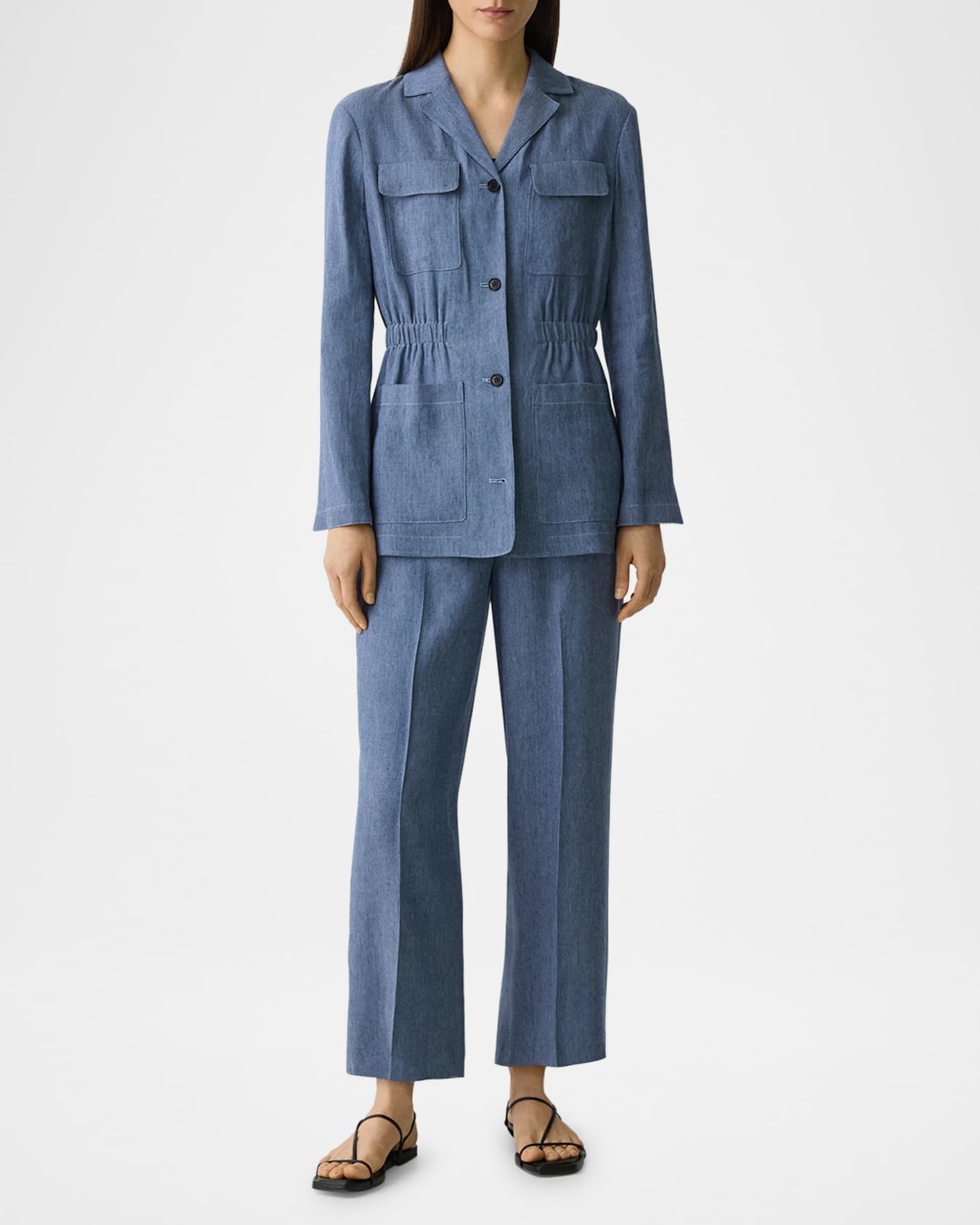 Cinched Denim Crunch Jacket 1