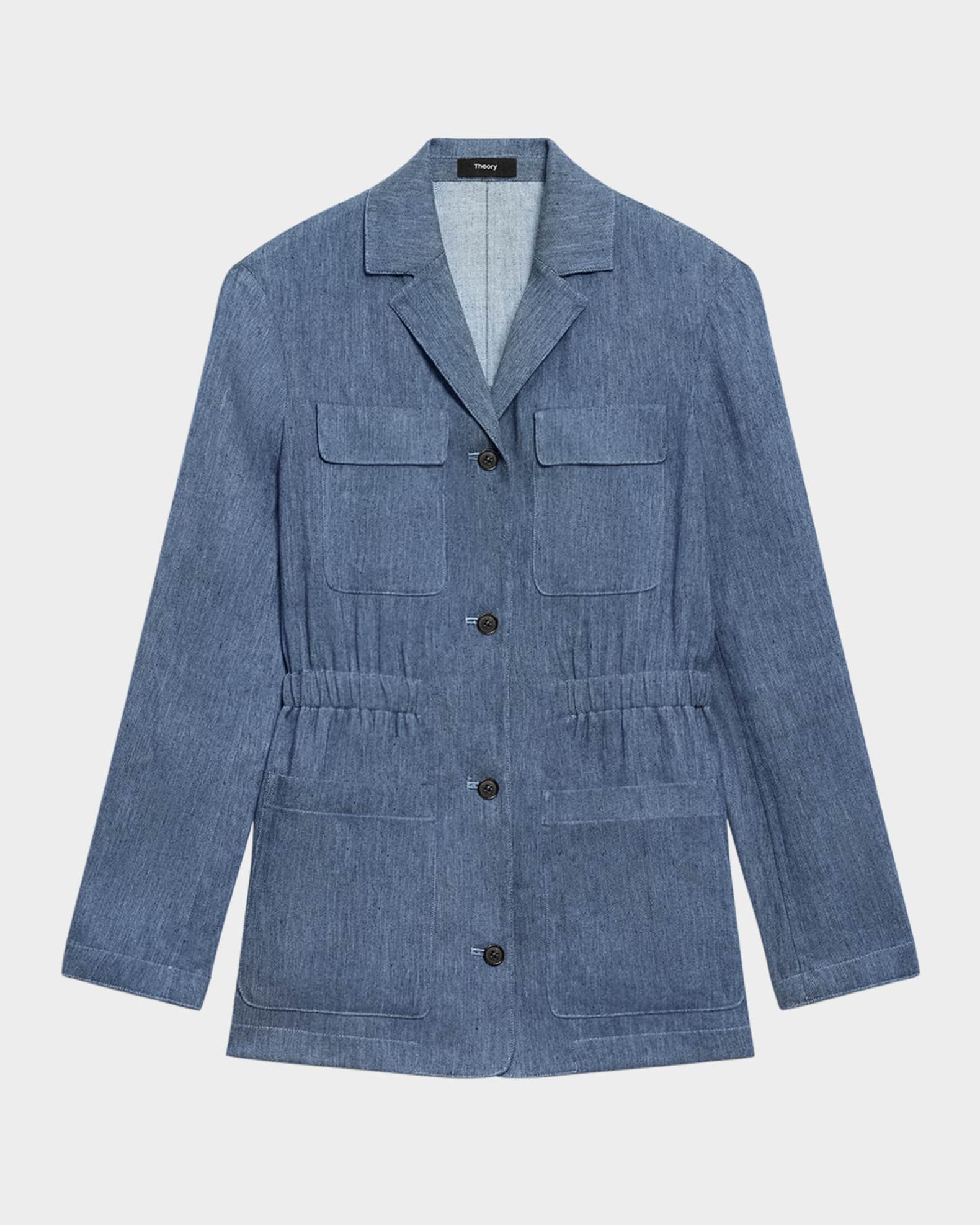 Cinched Denim Crunch Jacket 0