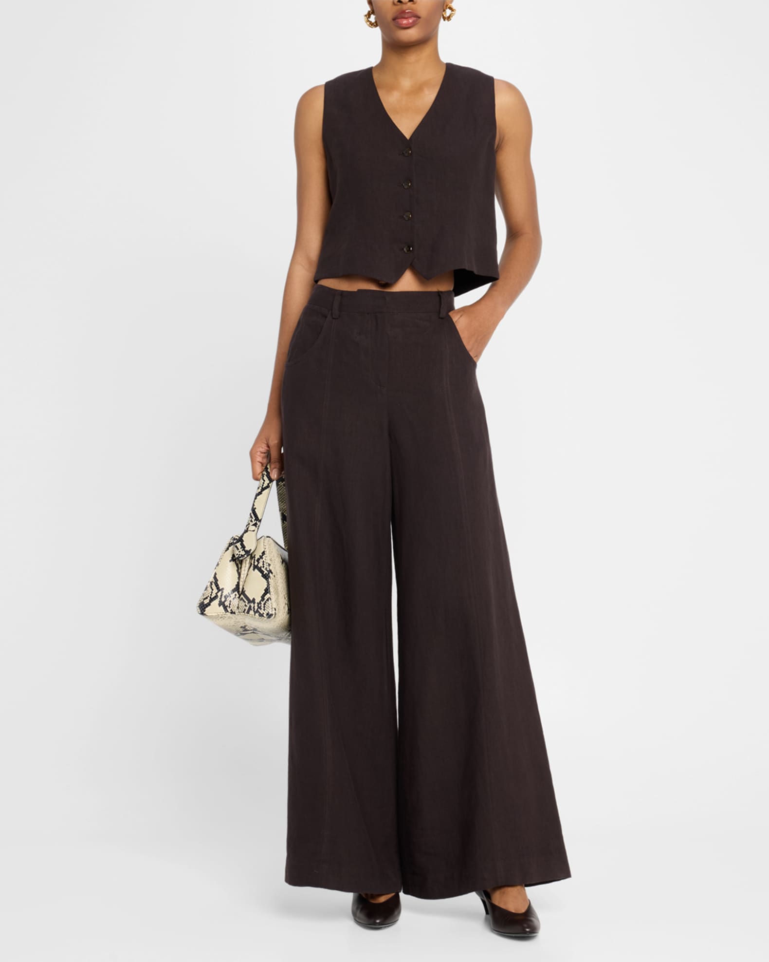 Dees Wide-Leg Linen Trousers 1