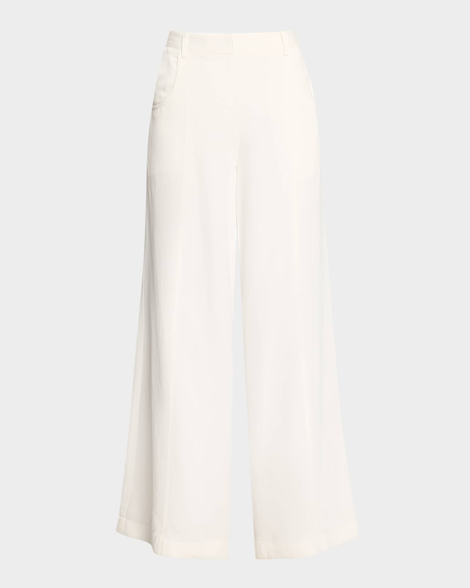 Dees Wide-Leg Linen-Blend Trousers 0