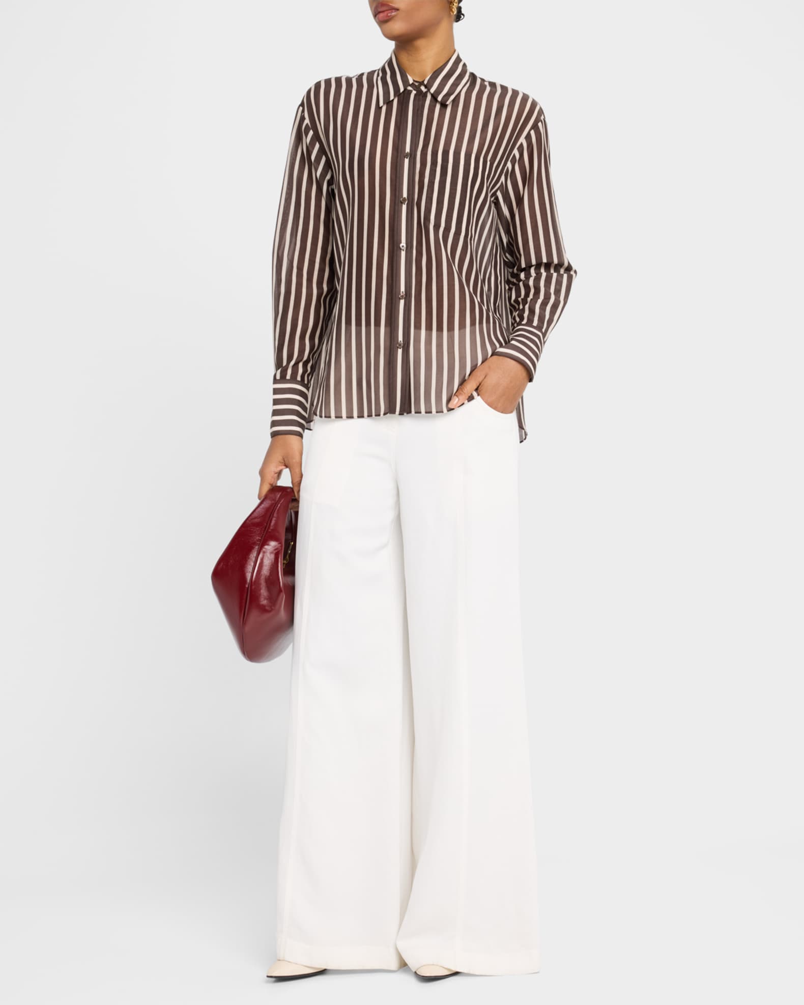 Joey Striped Cotton-Silk Shirt 1