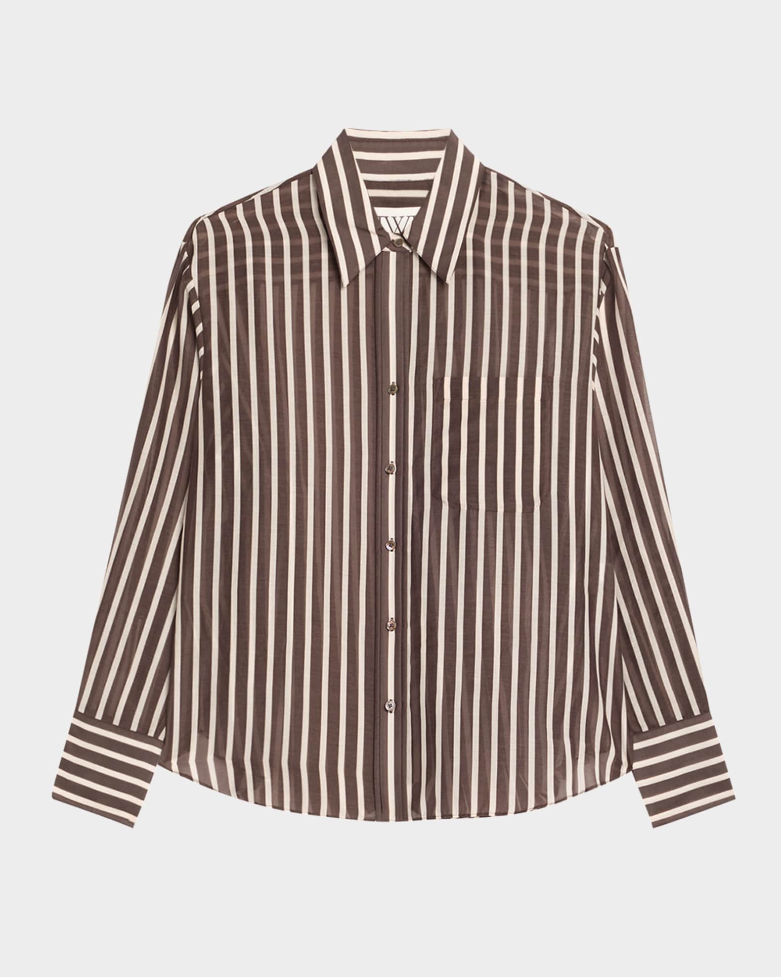 Joey Striped Cotton-Silk Shirt 0