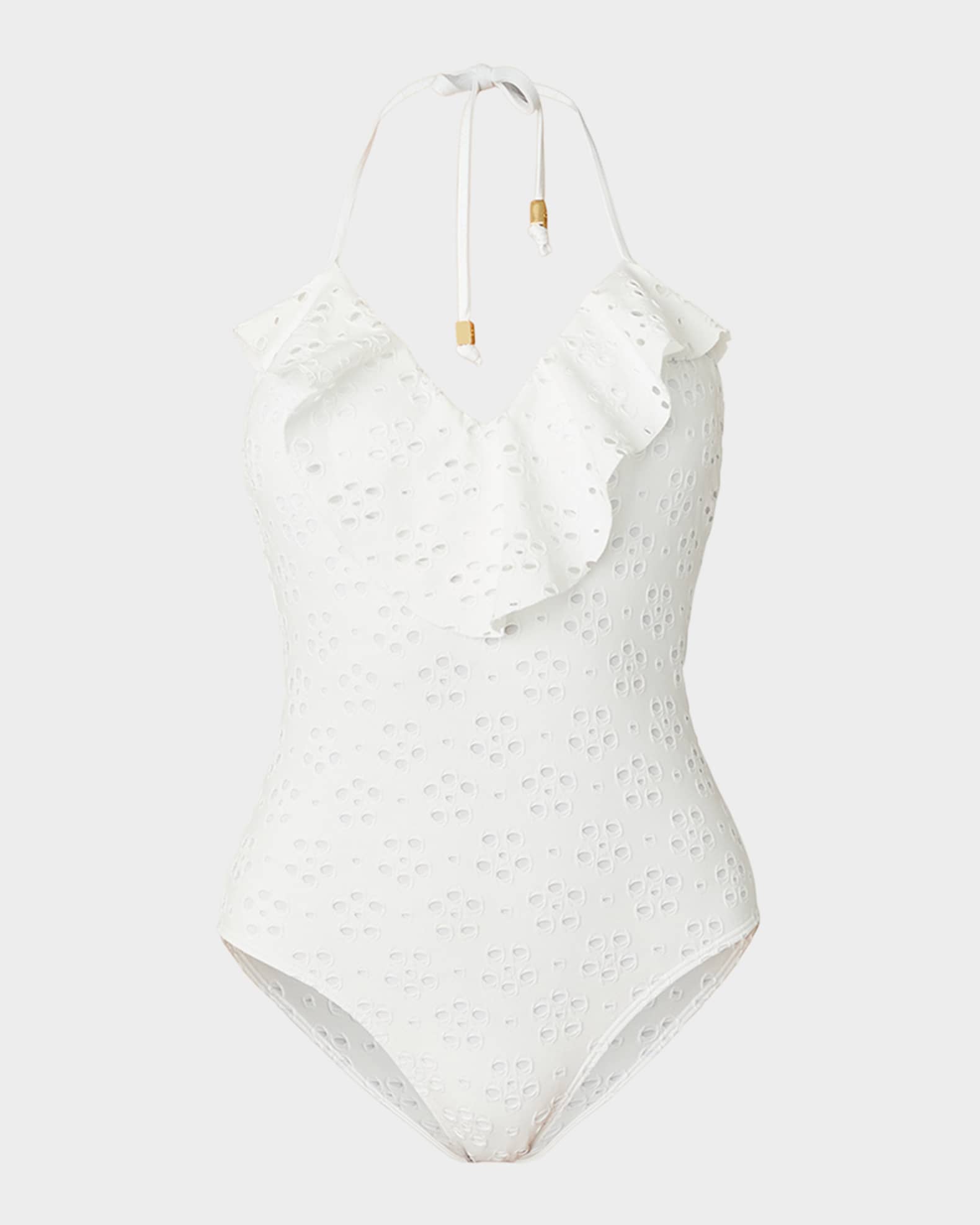 Eyelet Ruffle One-Piece Swimsuit 0