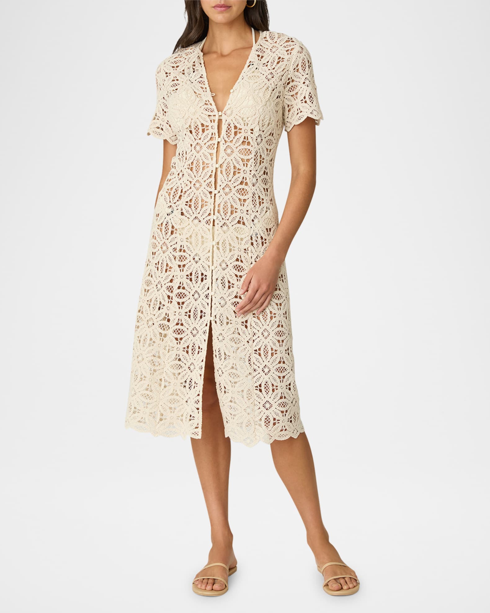 Tropez Floral Crochet Coverup 1