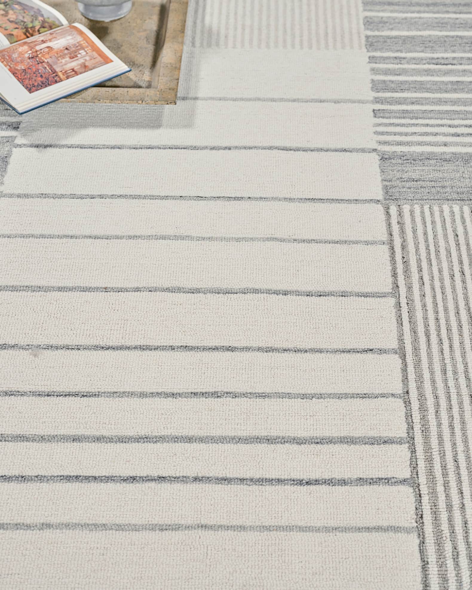 Castine Hand-Tufted Silver Rug, 6' x 9' 1