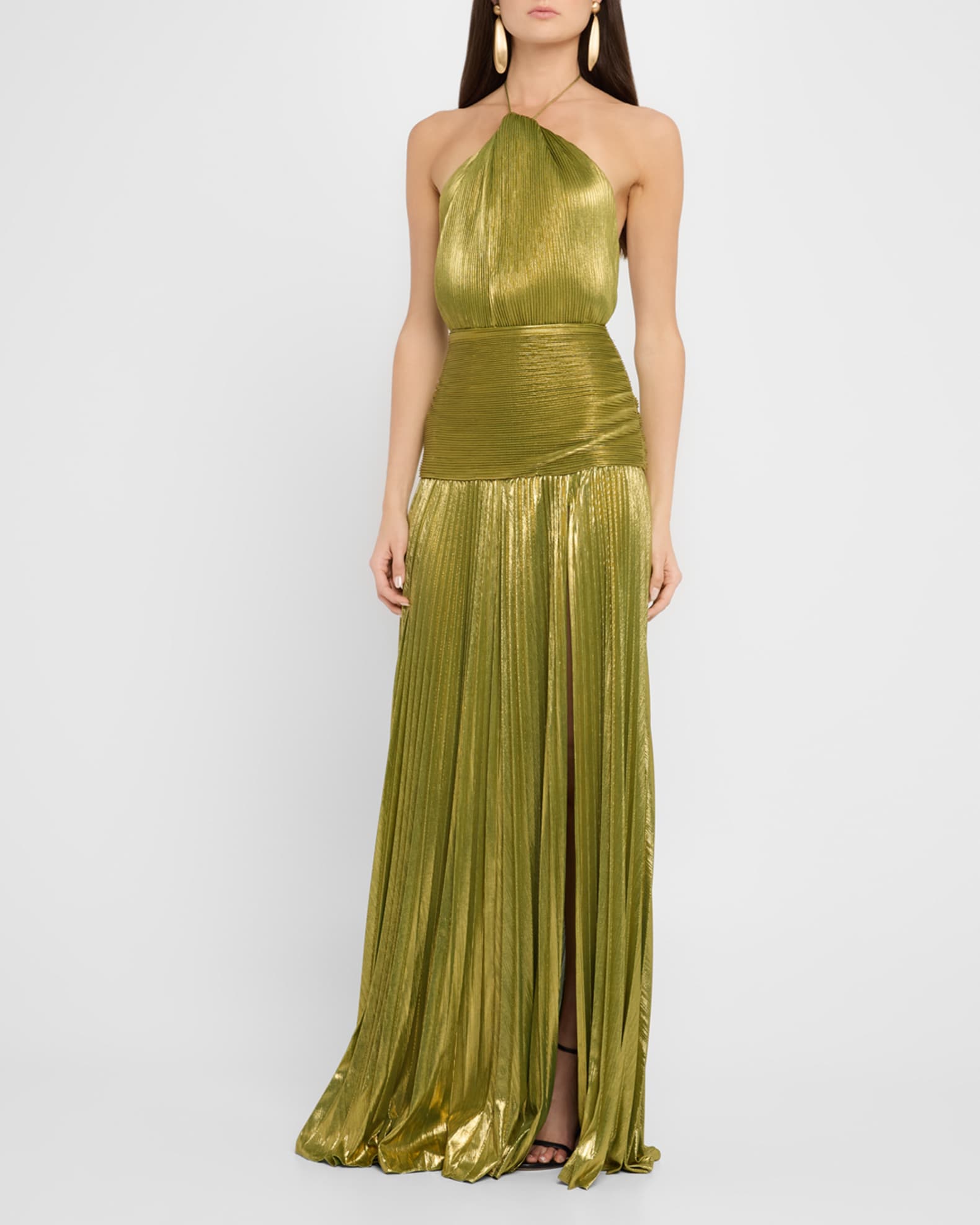 Thalia Metallic Halter Gown  1