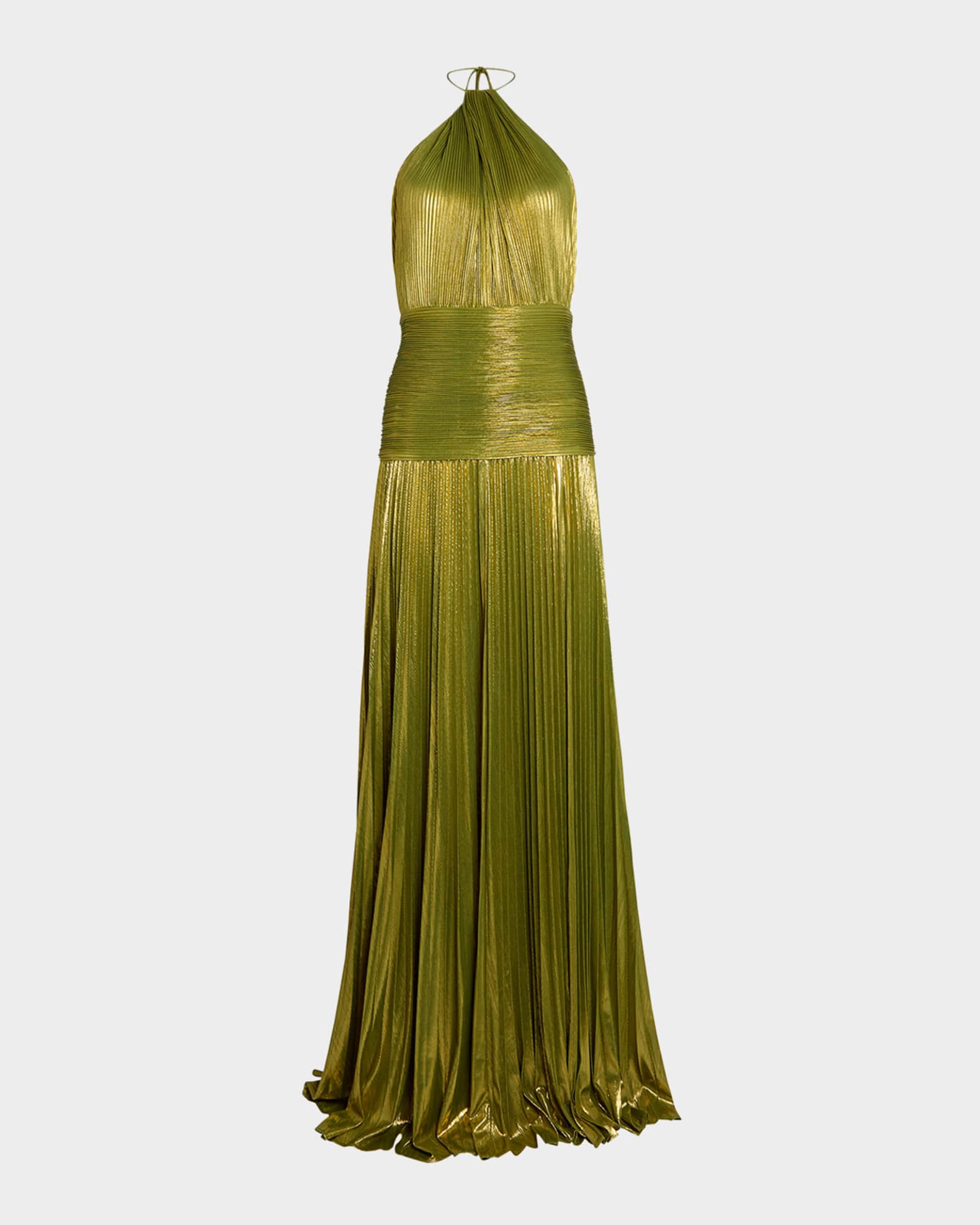 Thalia Metallic Halter Gown  0