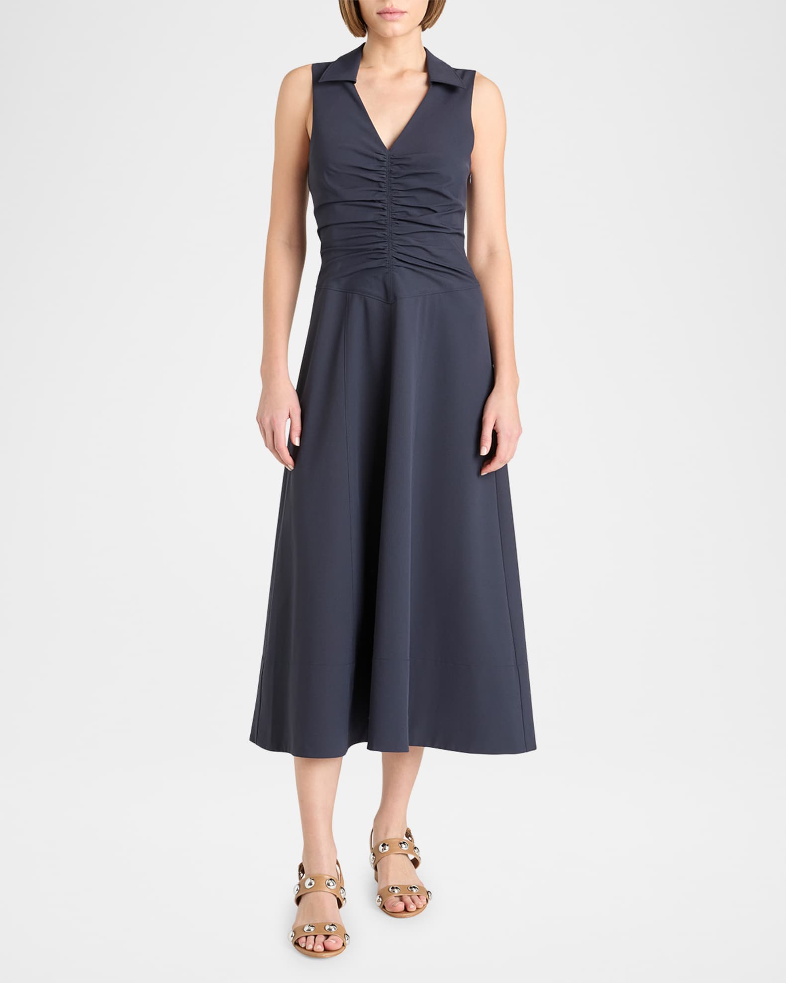 Kilda Ruched V-Neck Midi Dress 1