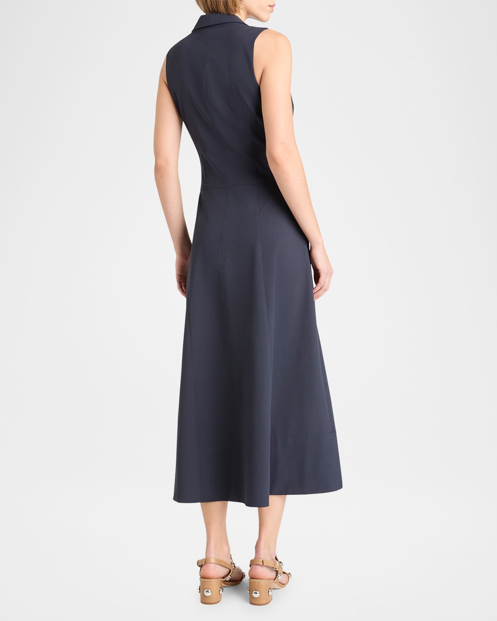 Cinq a Sept Kilda Ruched V-Neck Midi Dress | Neiman Marcus