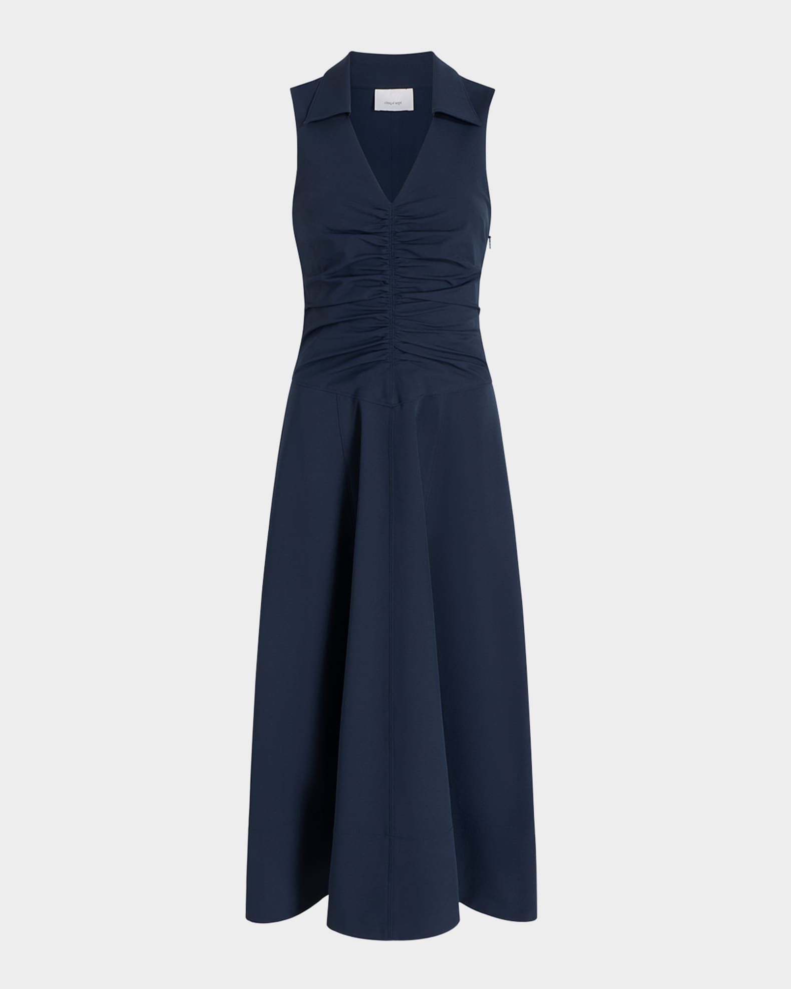 Kilda Ruched V-Neck Midi Dress 0