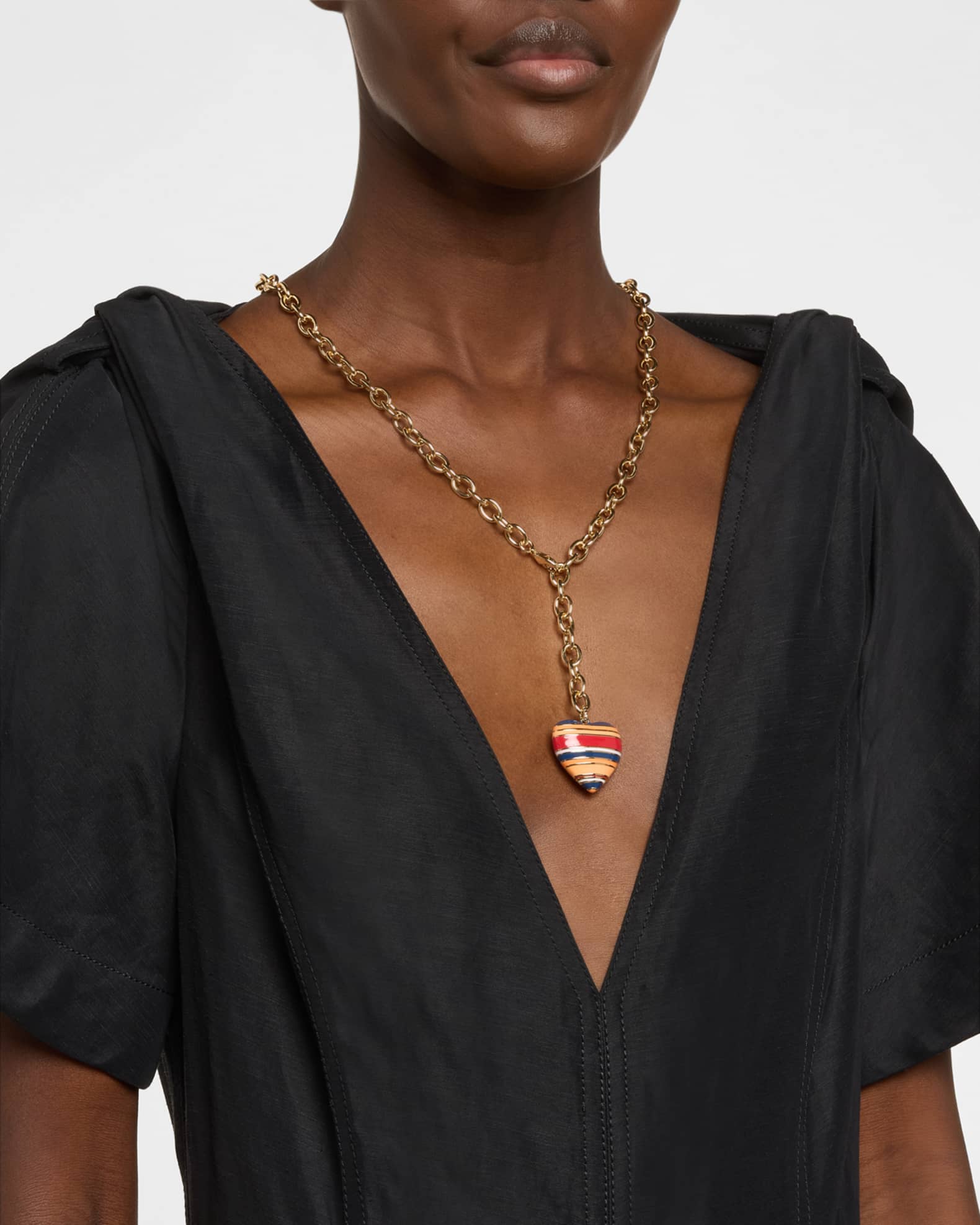 The Striped Puffy Heart Necklace 1