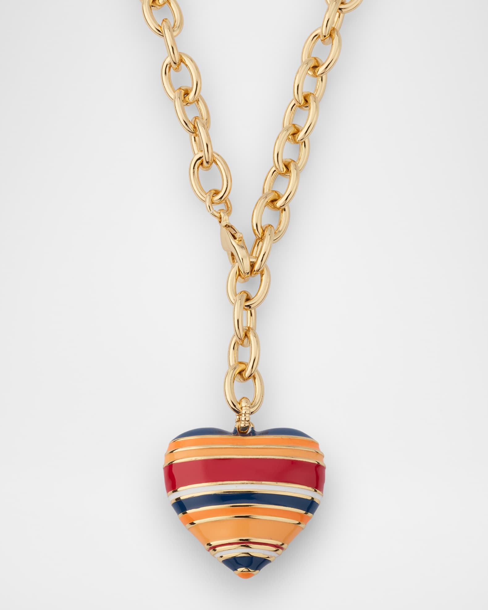 The Striped Puffy Heart Necklace 0