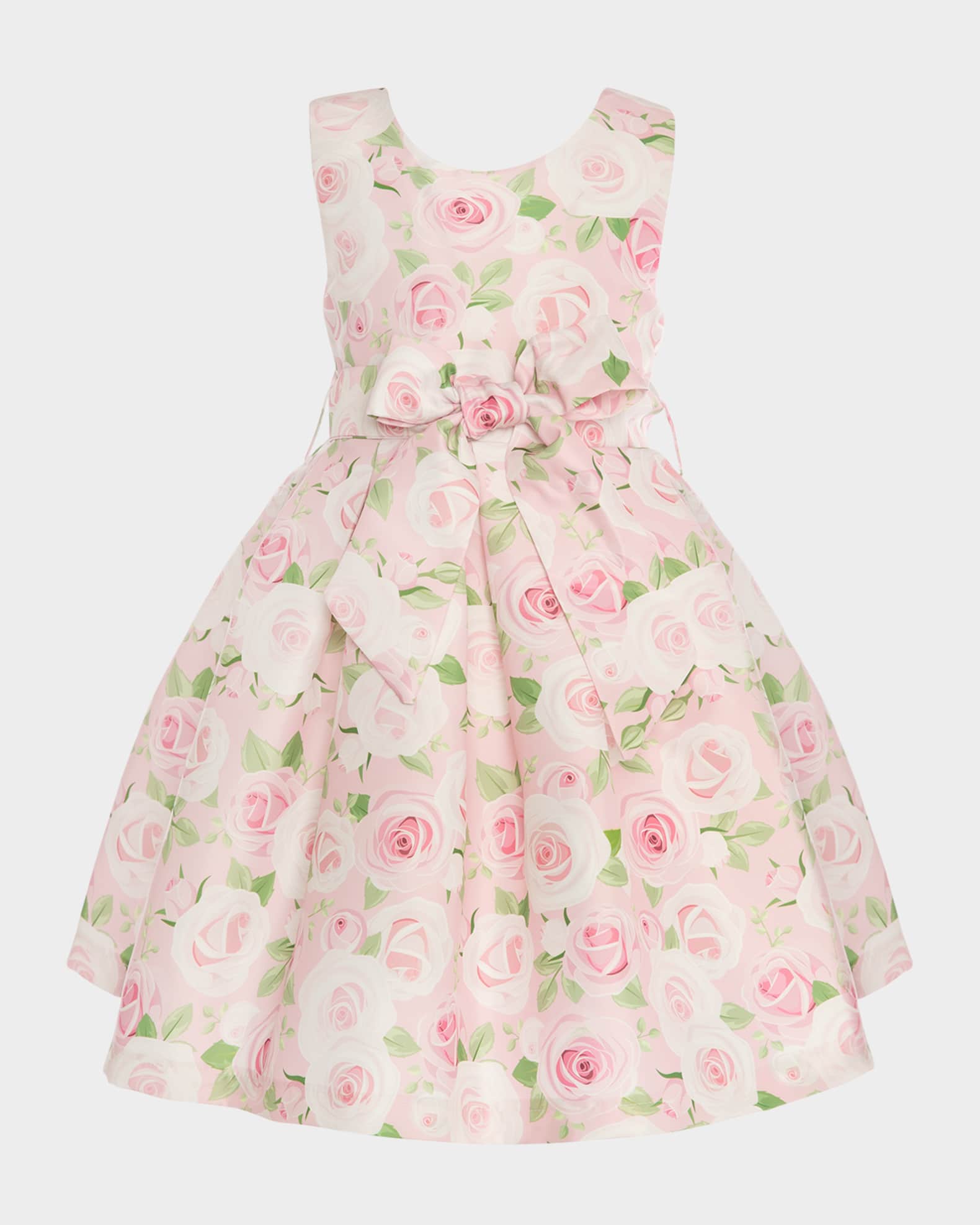 Girl's Sleeveless Belted Floral Dress, Size 3T-12 0
