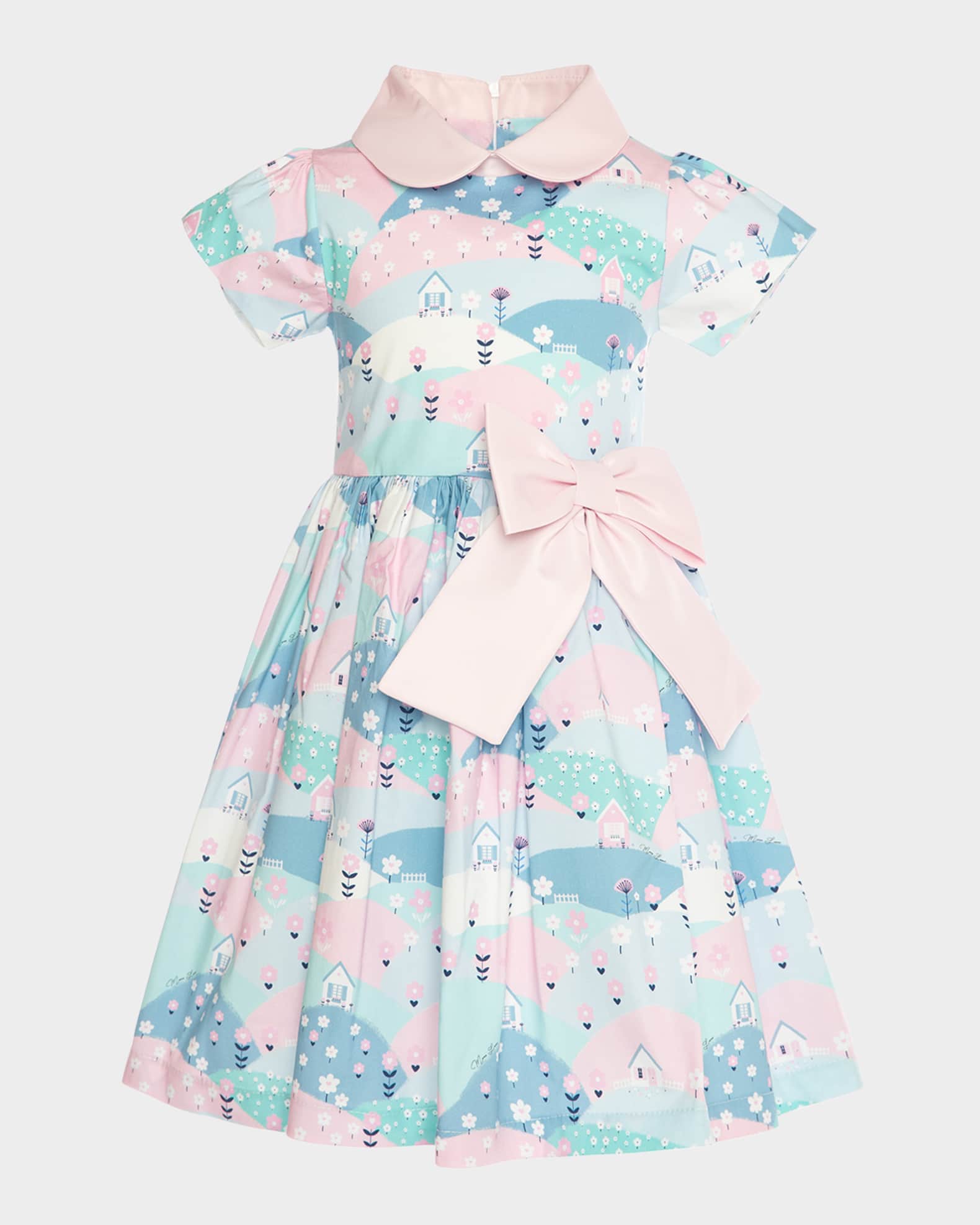 Girl's Pastel Cotton Poplin Dress, Size 3T-12 0