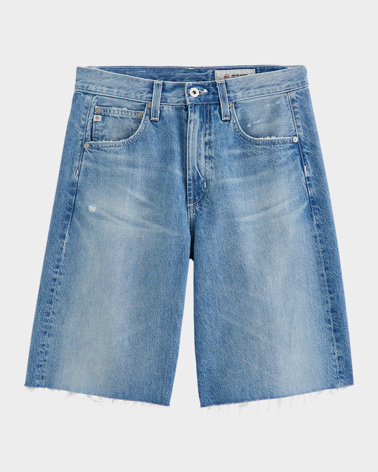 Hattie Relaxed High-Rise Denim Shorts 0