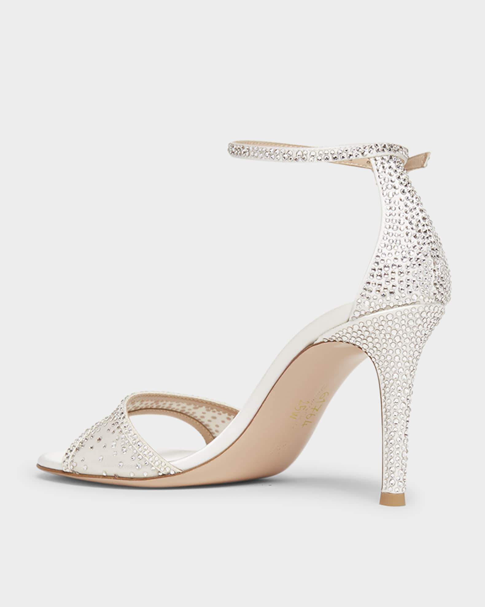 Strass Organza Ankle-Strap Cocktail Sandals 1