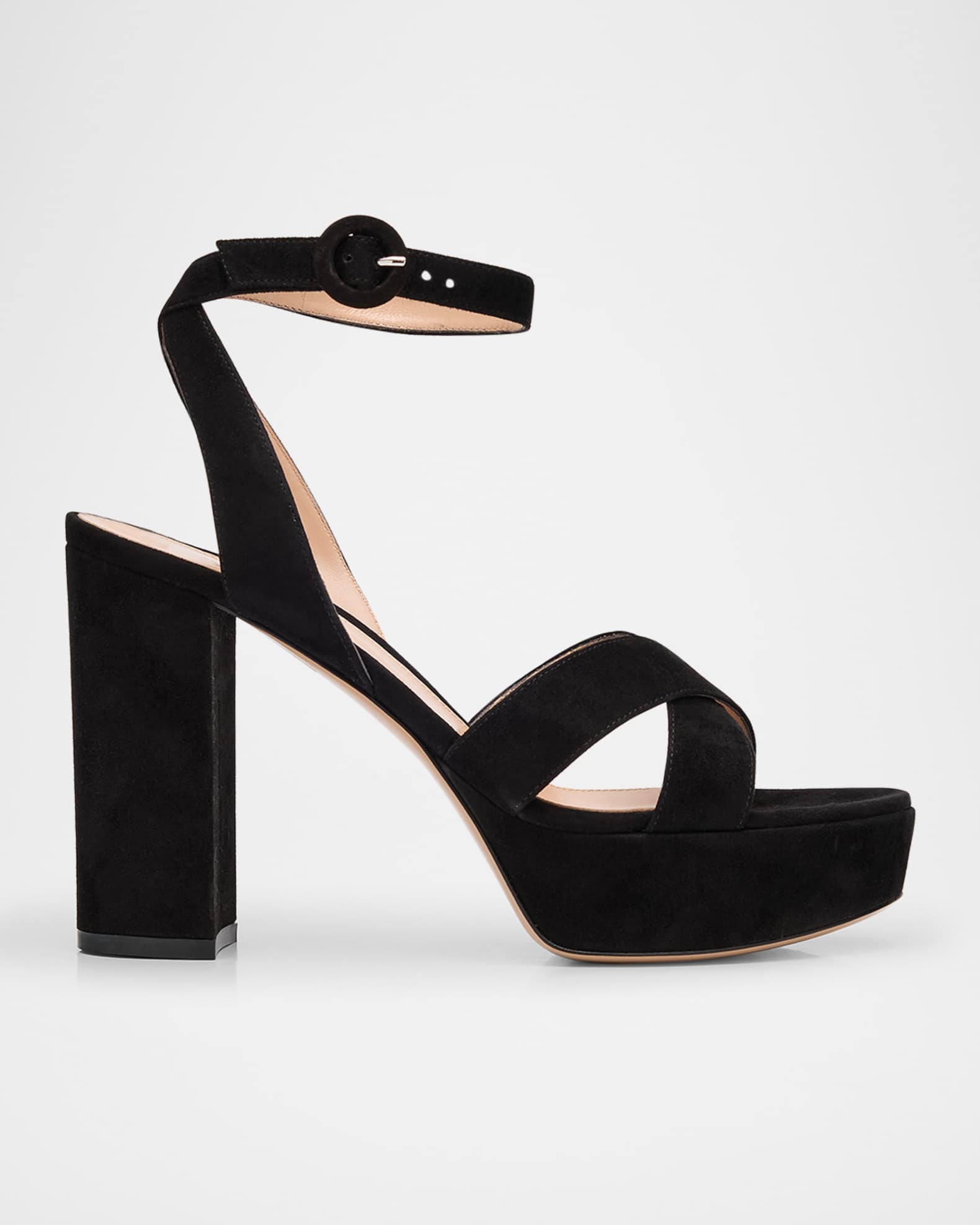 Gianvito Rossi Suede Crisscross Platform Sandals | Neiman Marcus