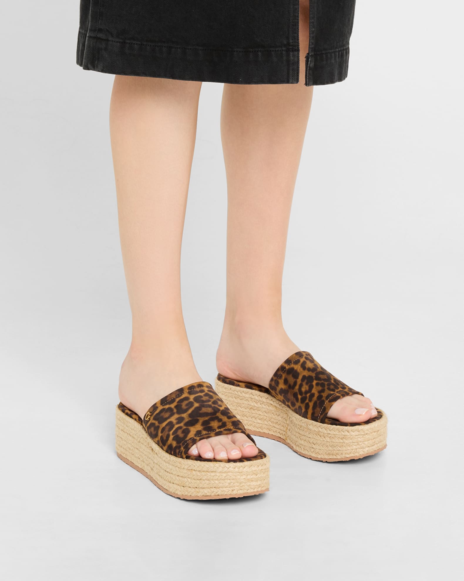 フラットシューズ GIANVITO ROSSI Espadrilles G2236605GOMVLU LEOPARDPRI Gianvito Rossi Leopard Slide Flatform Espadrilles | Neiman