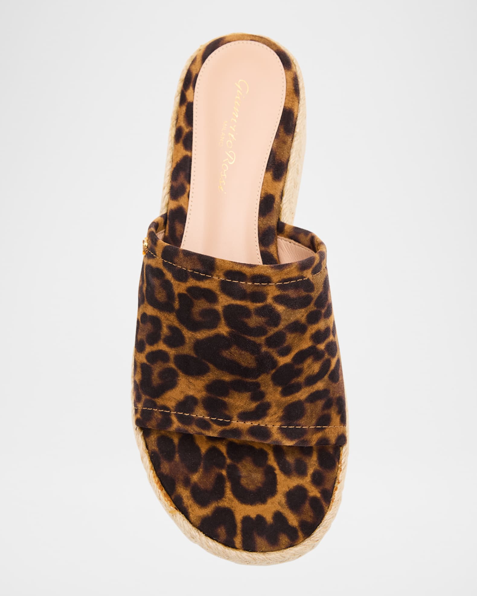 Gianvito Rossi Leopard Slide Flatform Espadrilles | Neiman