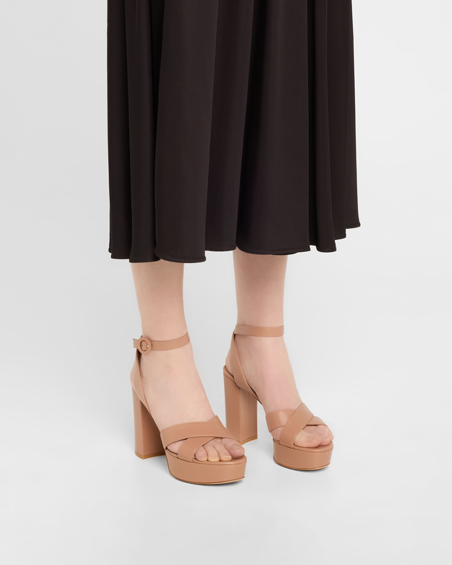 Crisscross Ankle-Strap Platform Sandals 1