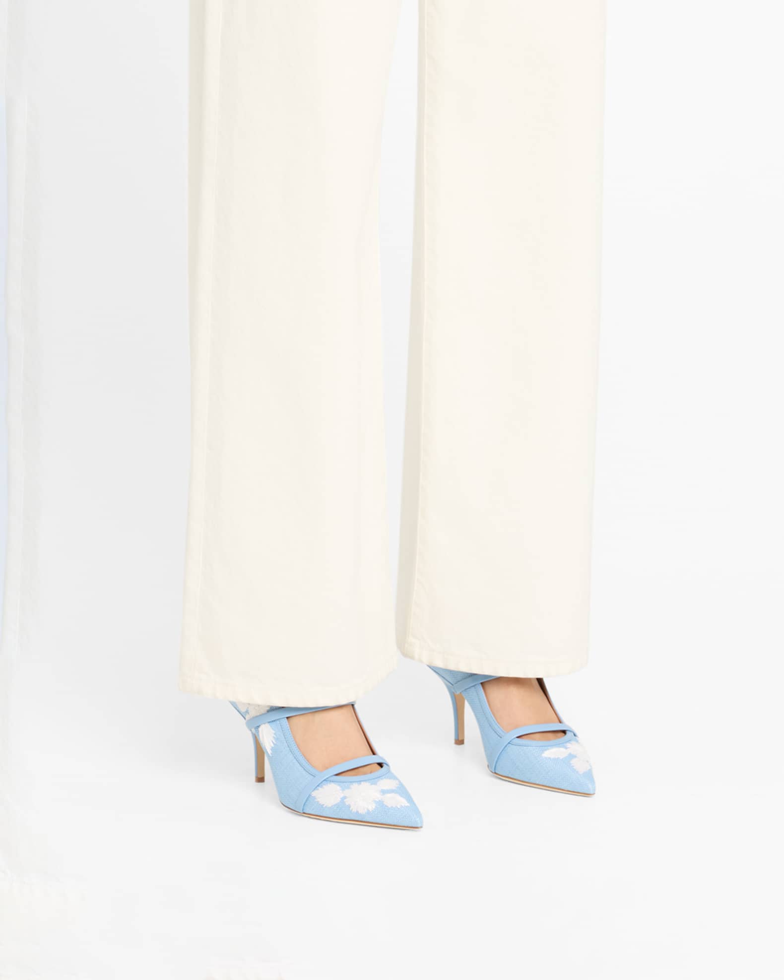Maureen Raffia Dual-Band Mule Pumps - Thumbnail 2