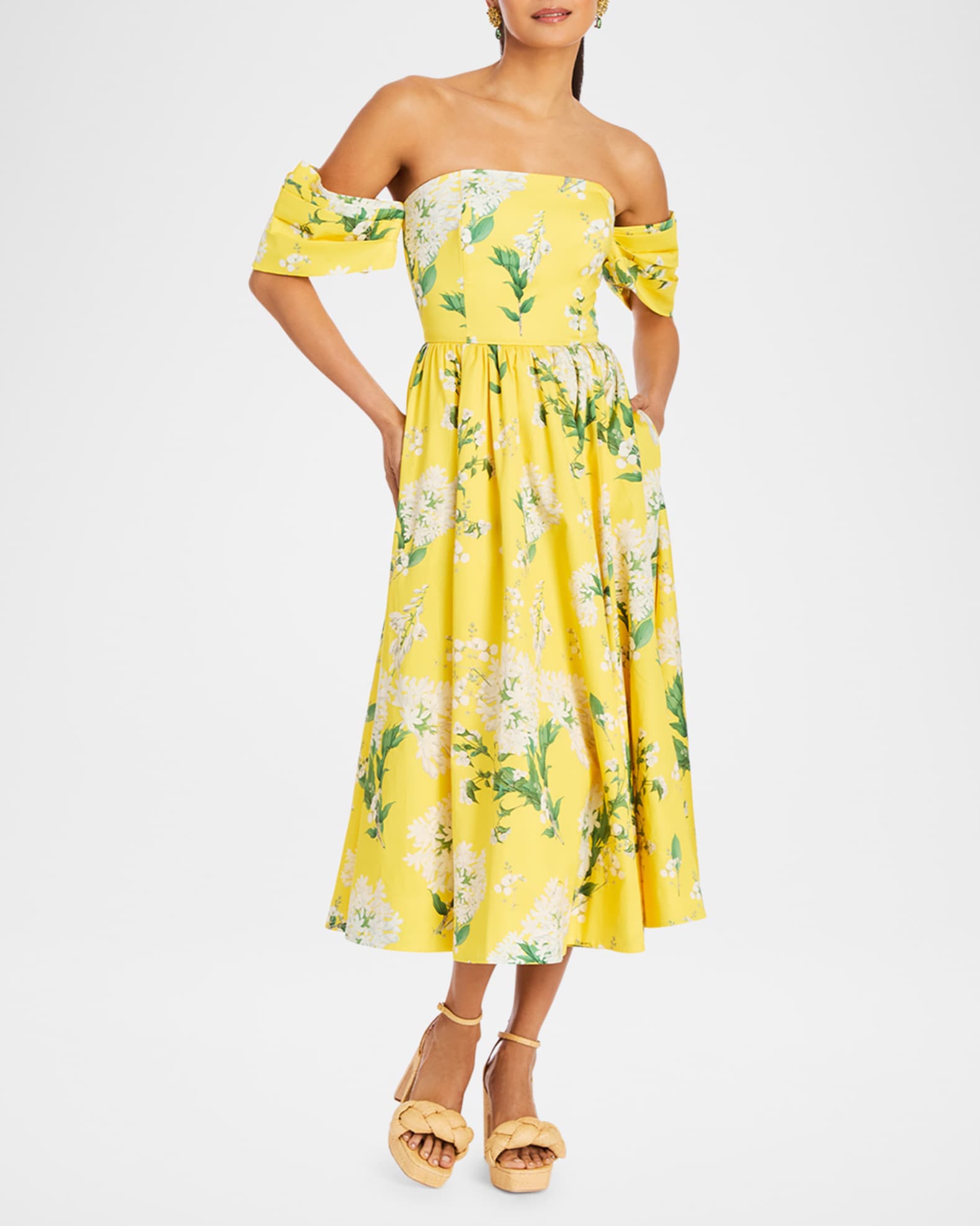 Odette Floral-Print Convertible Midi Dress 1