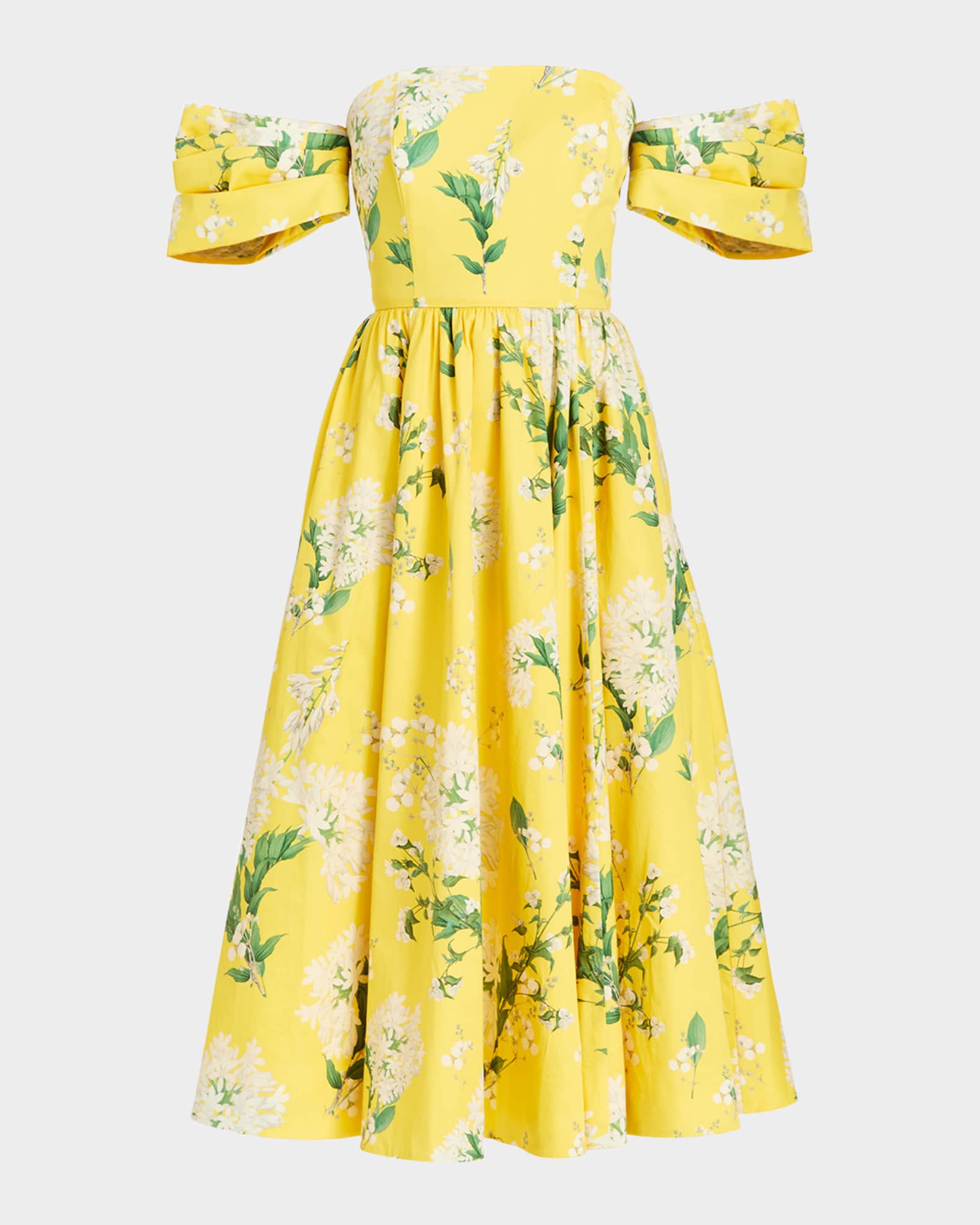 Odette Floral-Print Convertible Midi Dress 0