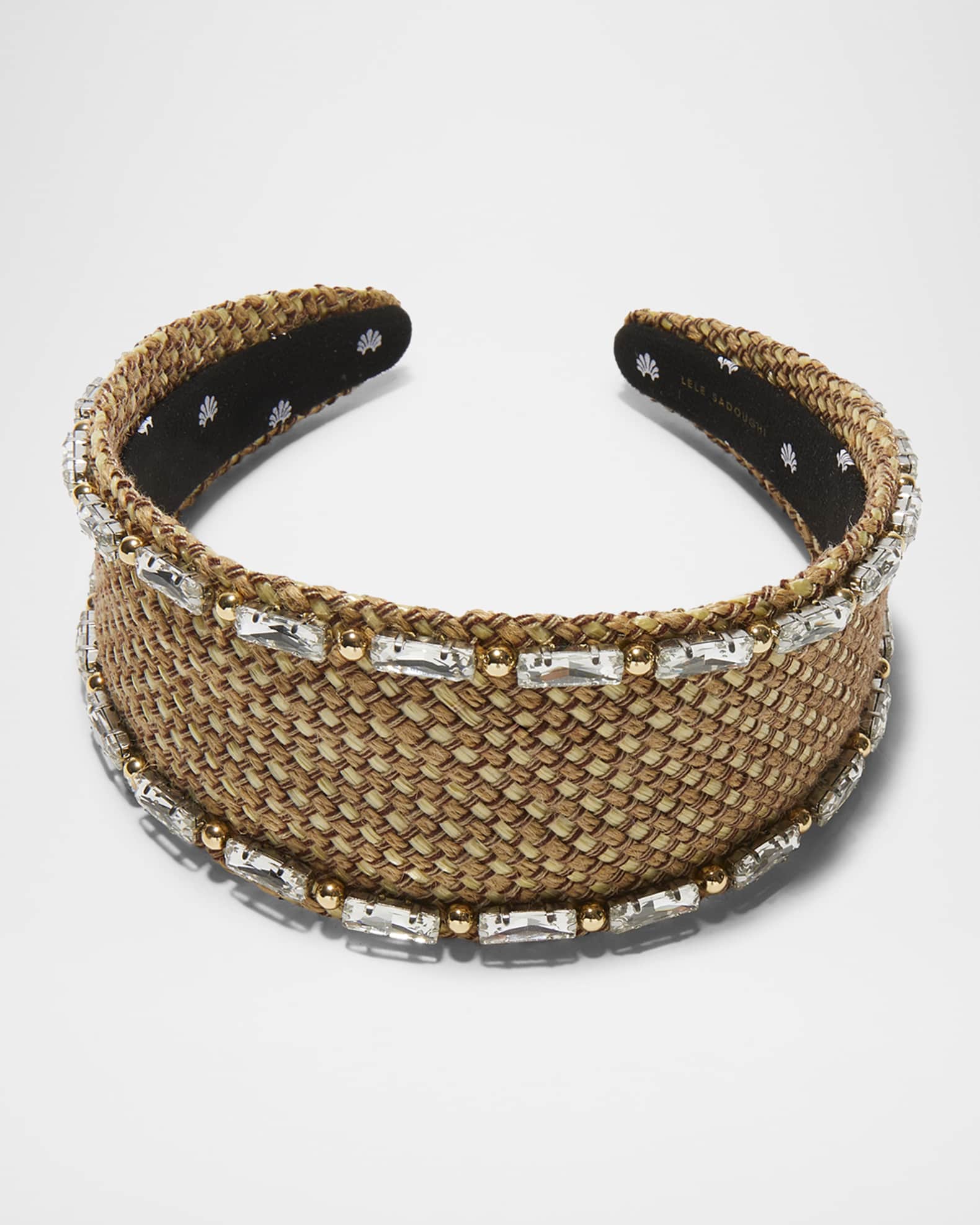 Brigitte Crystal Raffia Headband 1