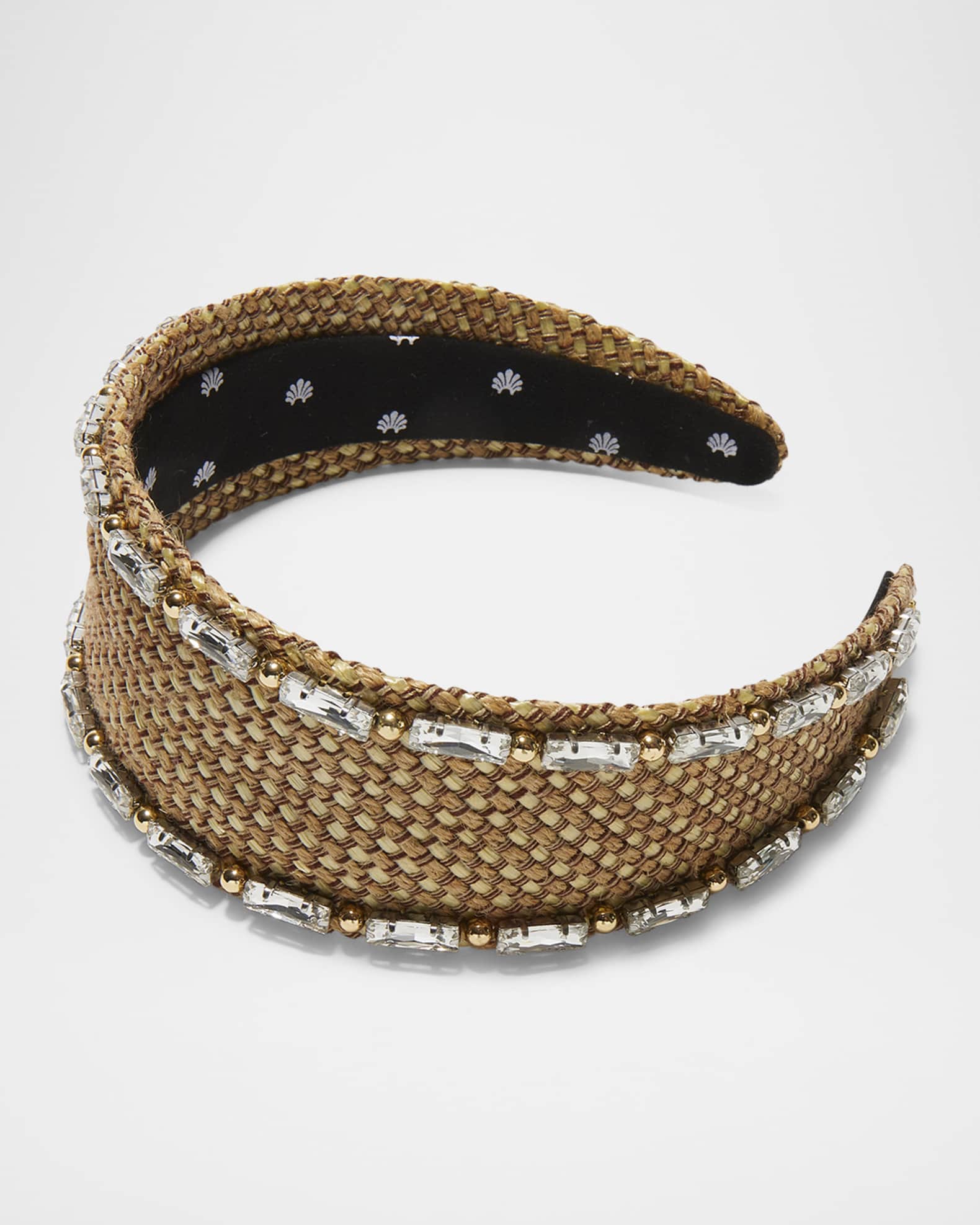 Brigitte Crystal Raffia Headband 0