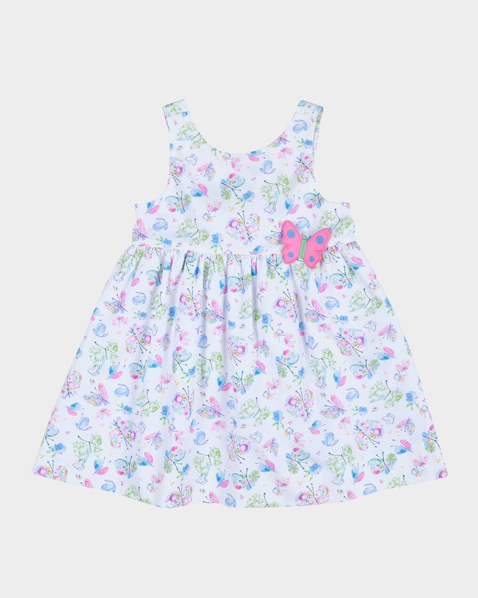 Girl's Butterfly-Print Dress W/ Applique, Size 12M-18M 0